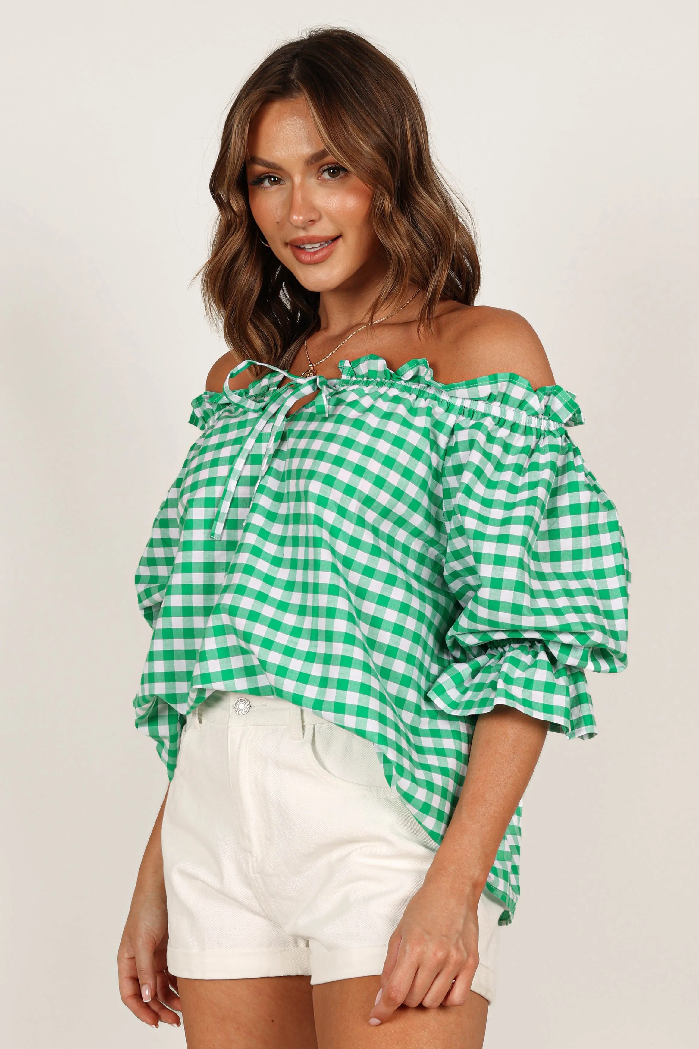 Leesa Off Shoulder Top - Green sold by Petal & Pup product image thumbnail 4