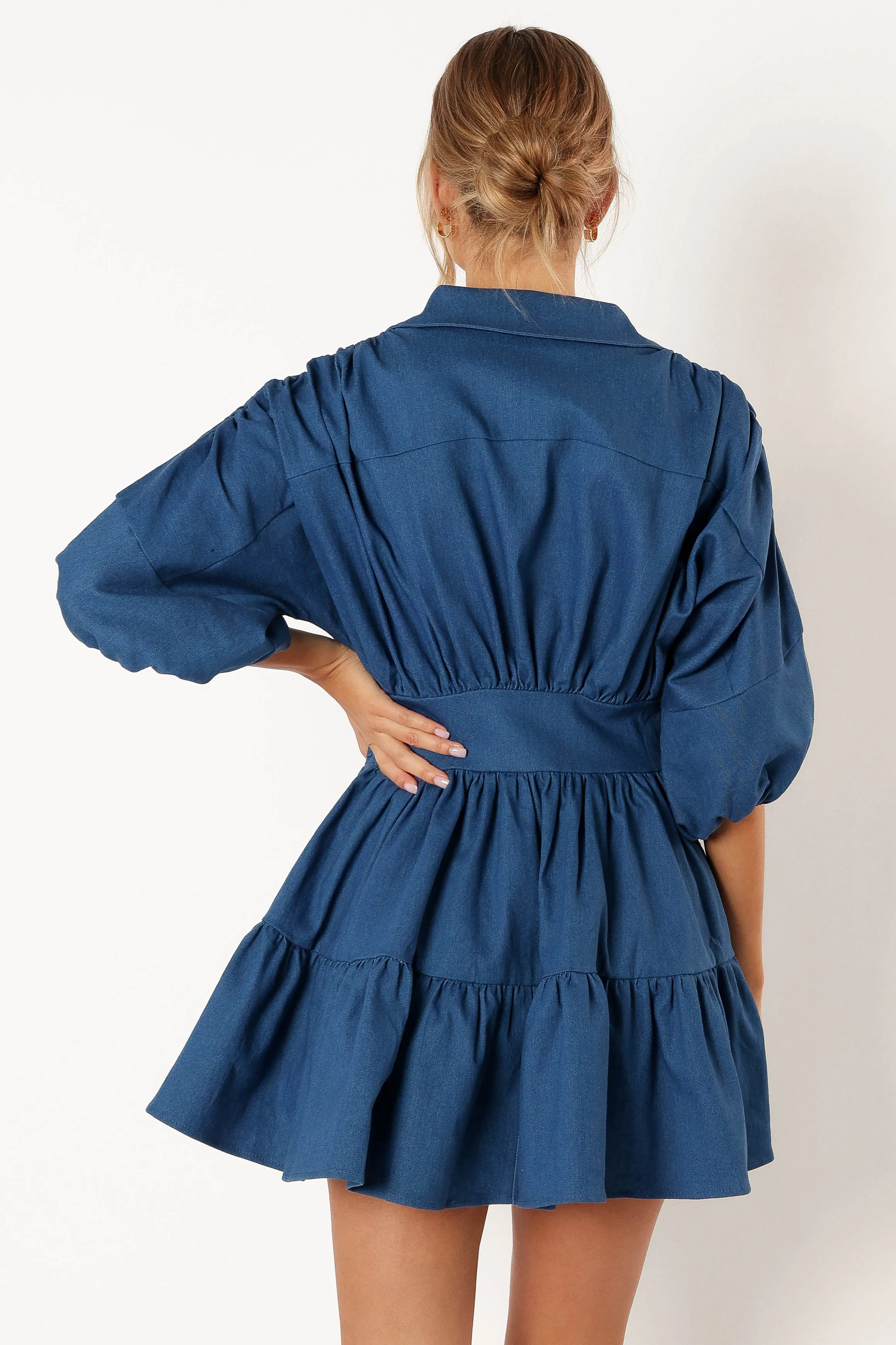 Francis Long Sleeve Mini Dress - Blue Denim sold by Petal & Pup product image thumbnail 5