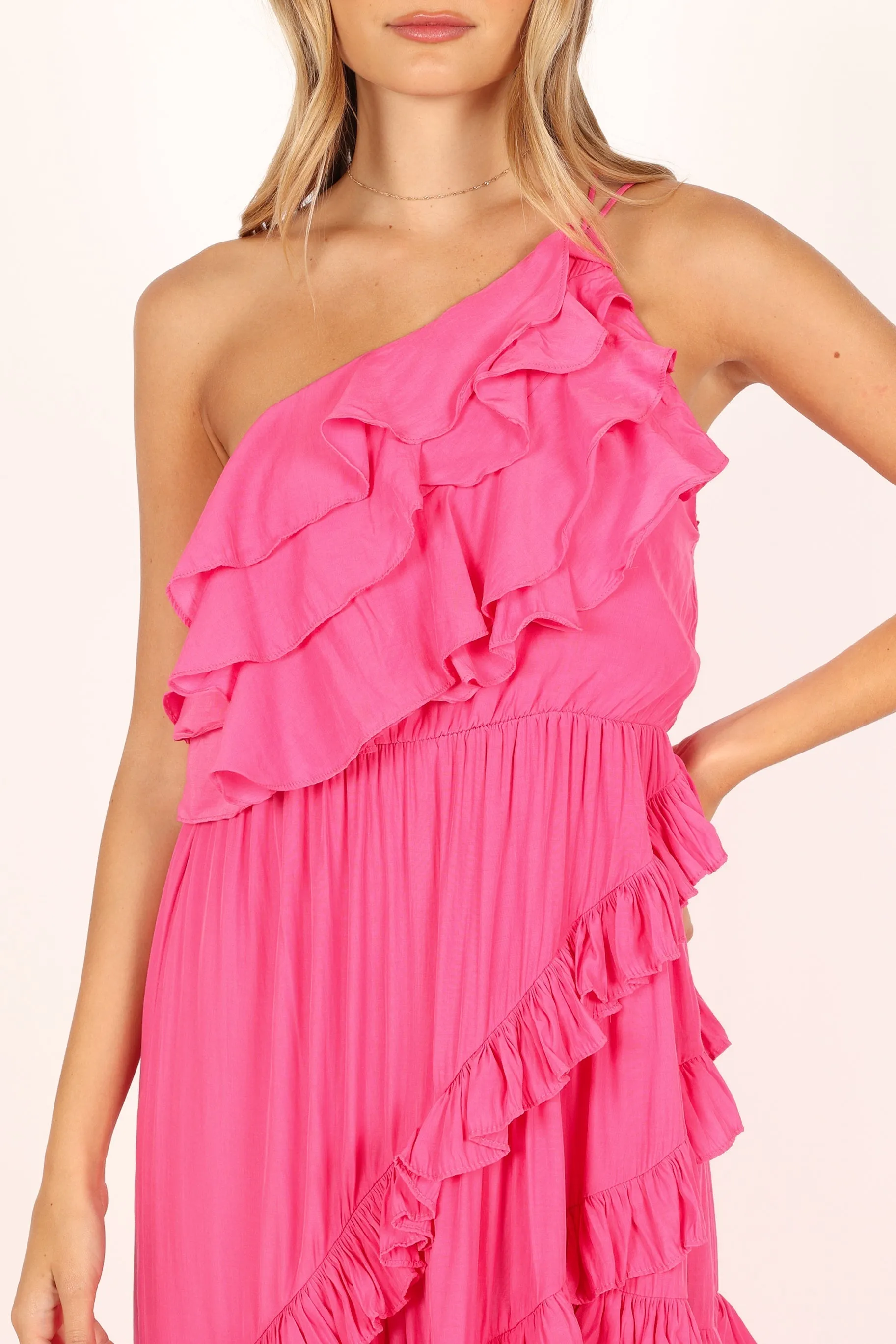 Fiorda One Shoulder Midi Dress - Pink sold by Petal & Pup product image thumbnail 3