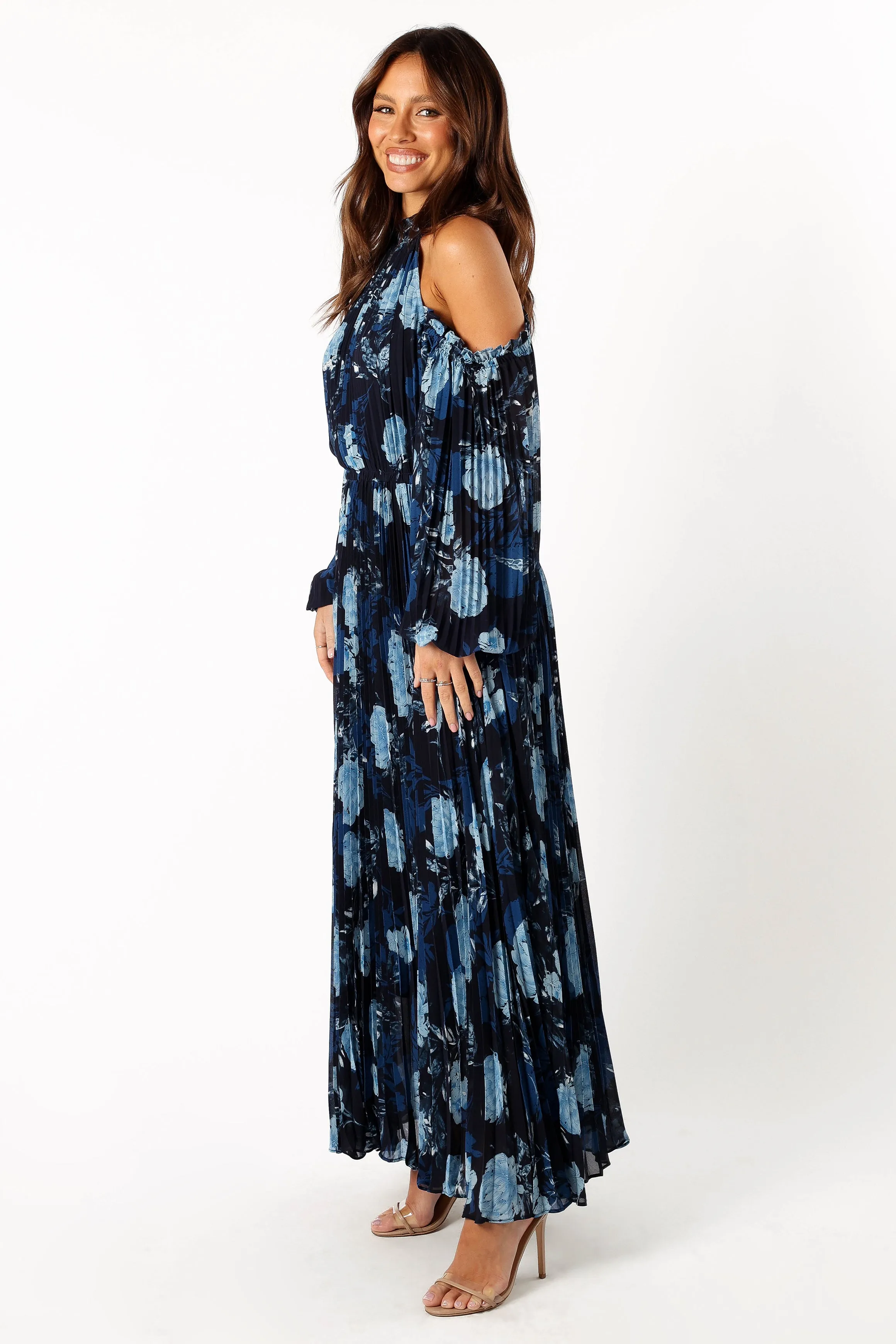 Hilary Pleated Maxi Dress - Blue Floral sold by Petal & Pup product image thumbnail 3