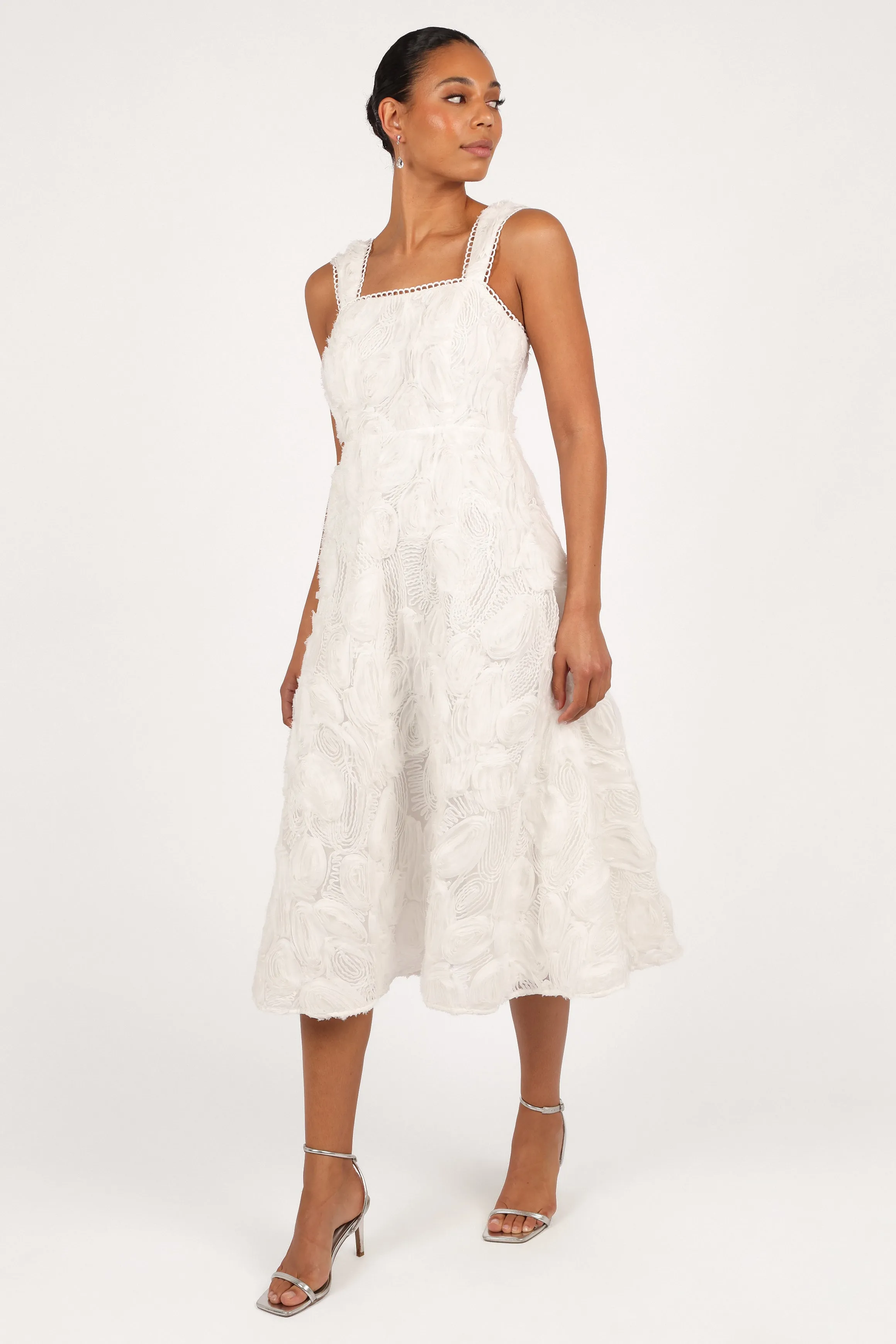 Gabbie Midi Dress - White sold by Petal & Pup product image thumbnail 5