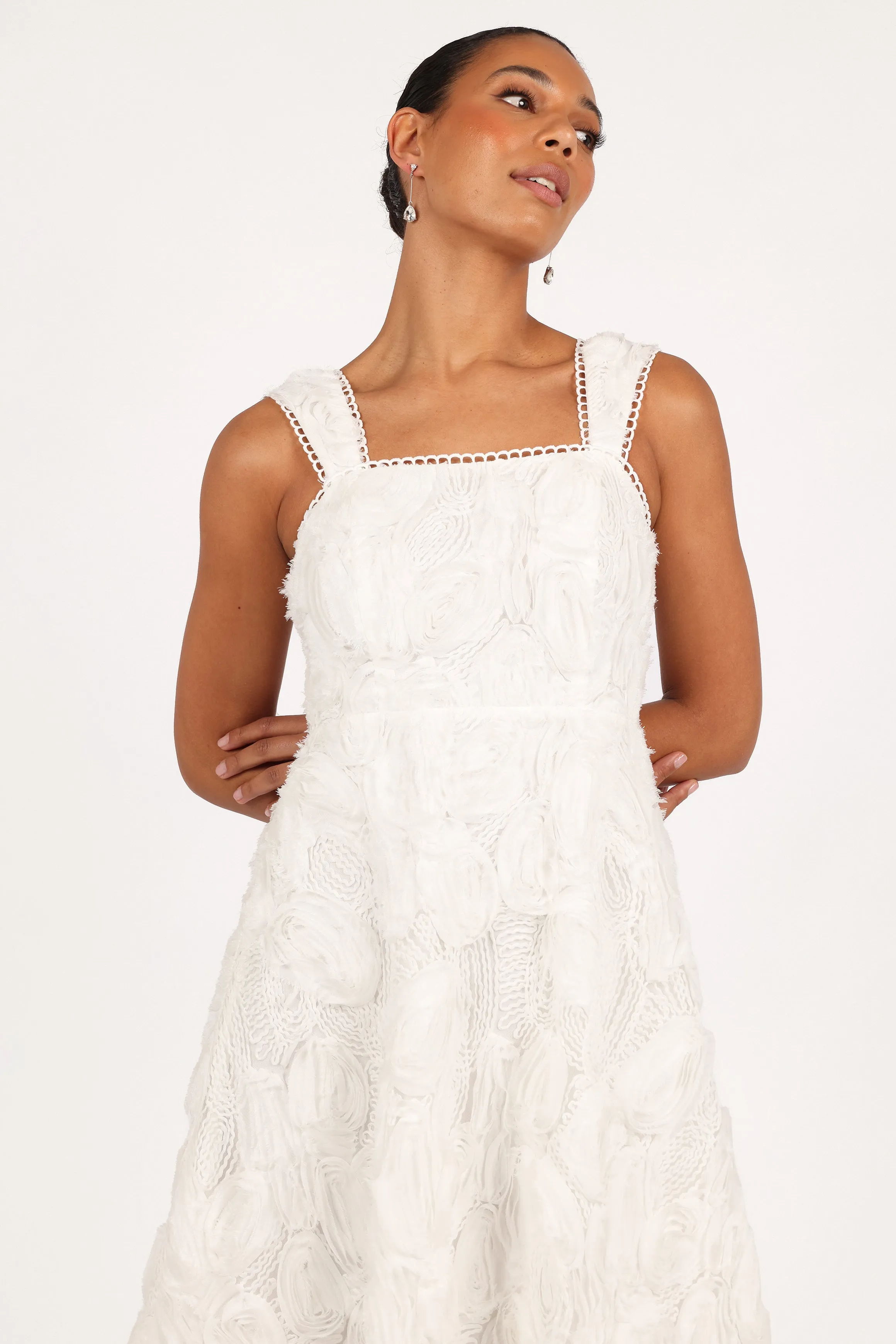 Gabbie Midi Dress - White sold by Petal & Pup product image thumbnail 4