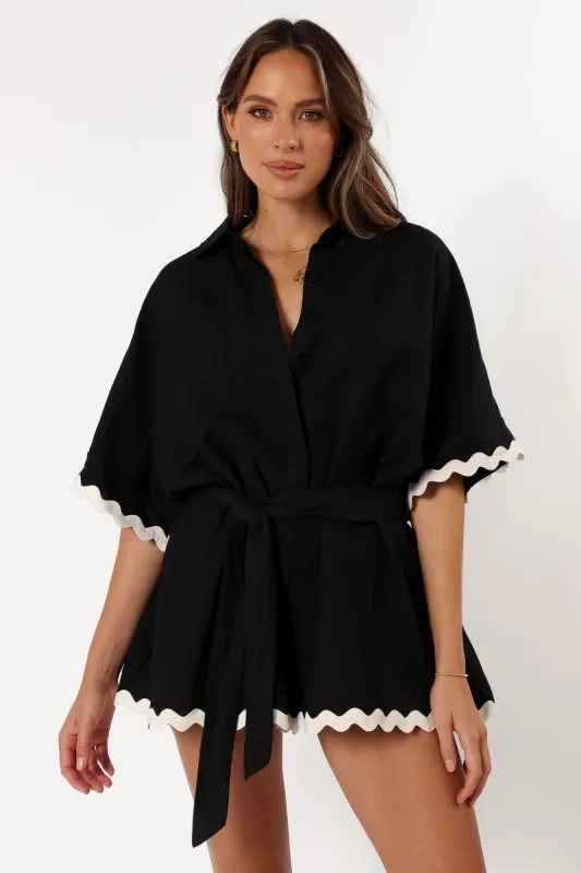 Isabella Romper - Black sold by Petal & Pup