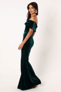 Adair Off Shoulder Maxi Dress - Emerald Green sold by Petal & Pup