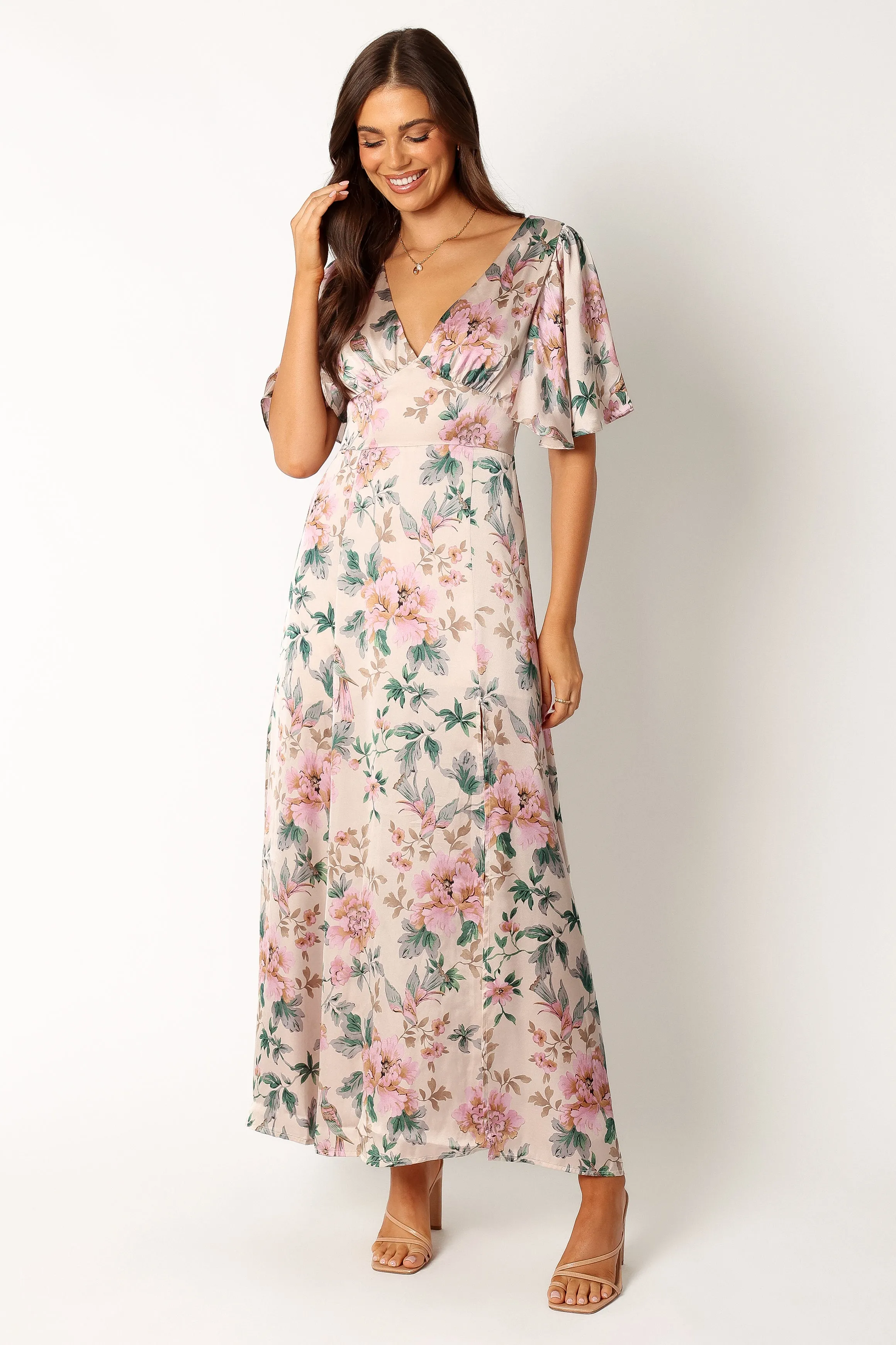 Casper Maxi Dress - Ecru Pink sold by Petal & Pup
