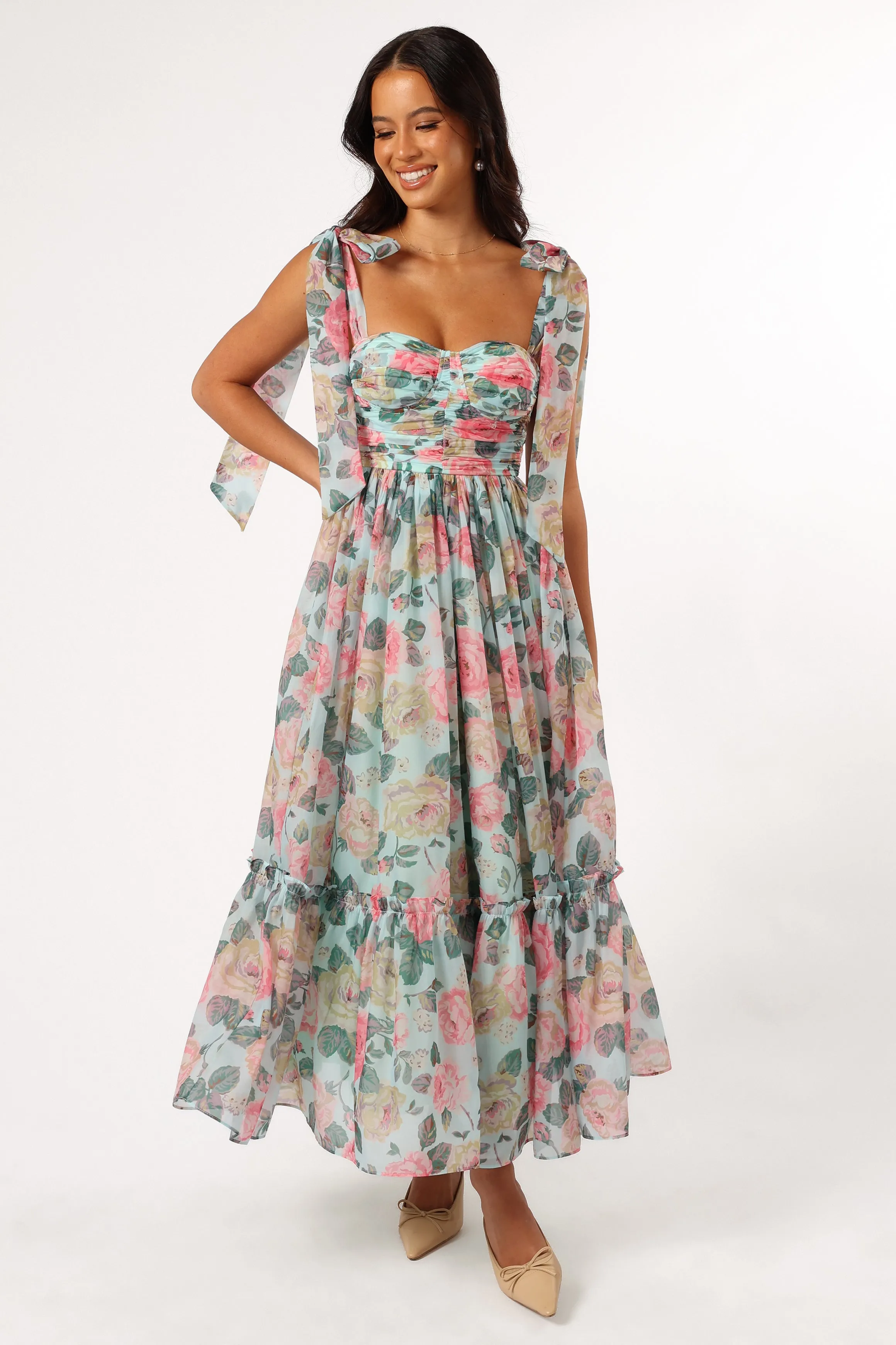 Floret Midi Dress - Blue Multi sold by Petal & Pup