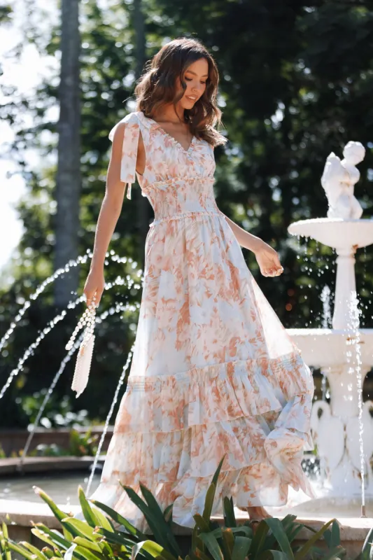 Christabel Tiered Maxi Dress - Blue Floral sold by Petal & Pup