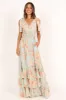 Christabel Tiered Maxi Dress - Blue Floral sold by Petal & Pup