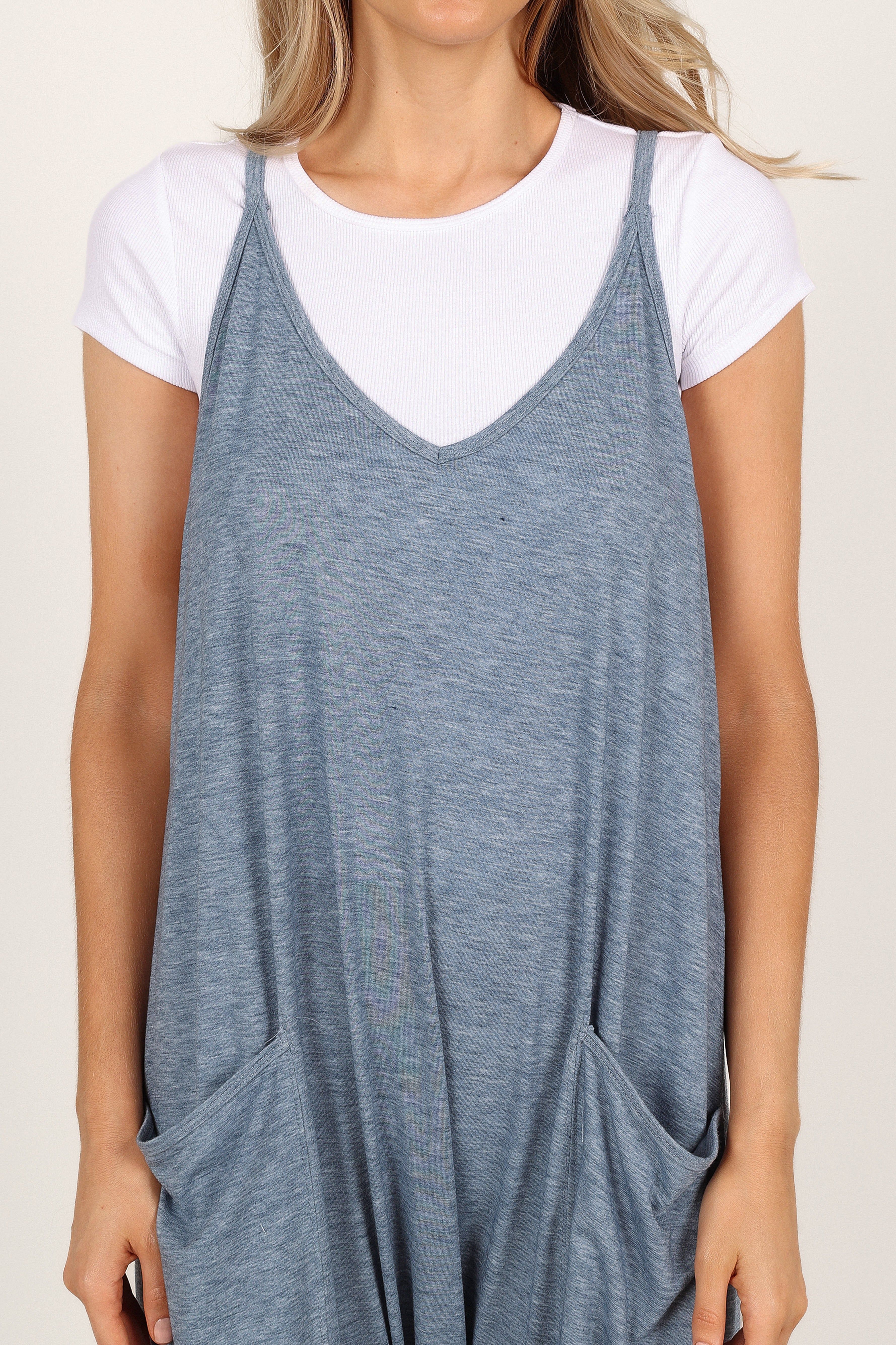 Aida Oversized Knit Jumpsuit - Blue sold by Petal & Pup product image thumbnail 3