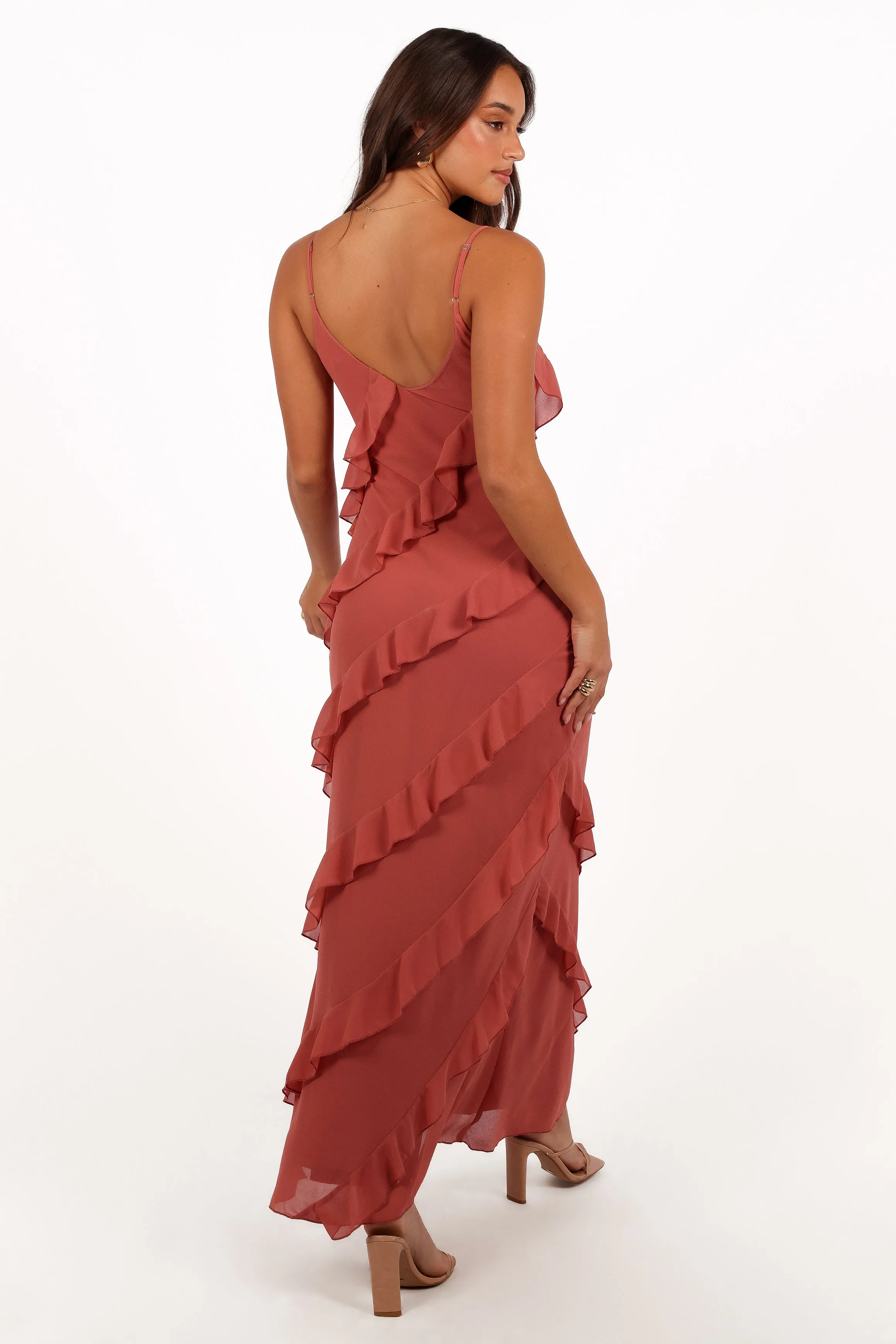 Ciao Ruffles Maxi Dress - Rosewood sold by Petal & Pup product image thumbnail 5