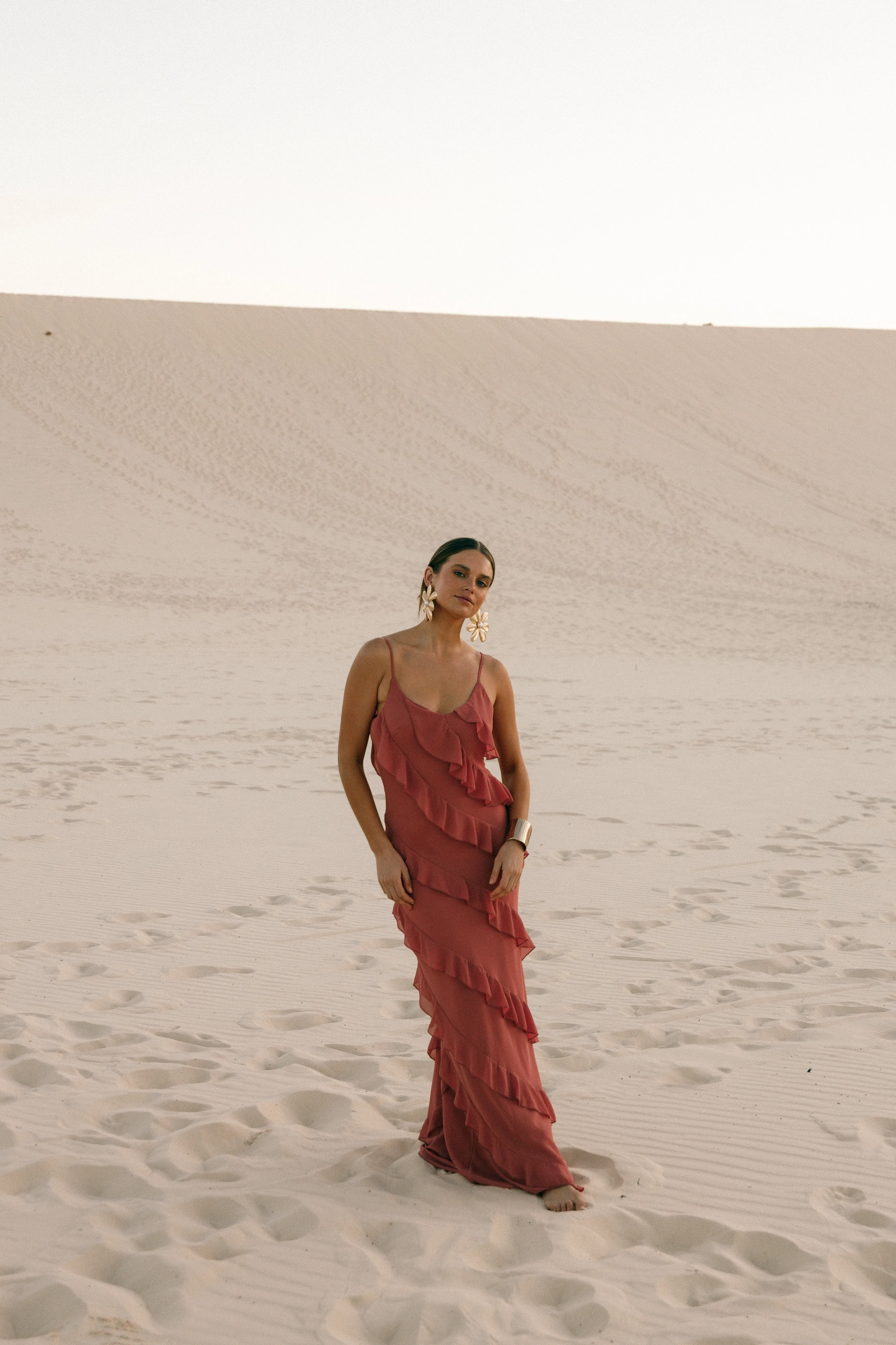 Ciao Ruffles Maxi Dress - Rosewood sold by Petal & Pup product image thumbnail 2