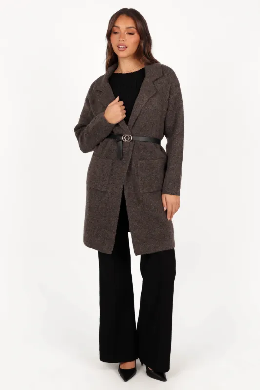 Skylar Open Front Coatigan - Brown sold by Petal & Pup
