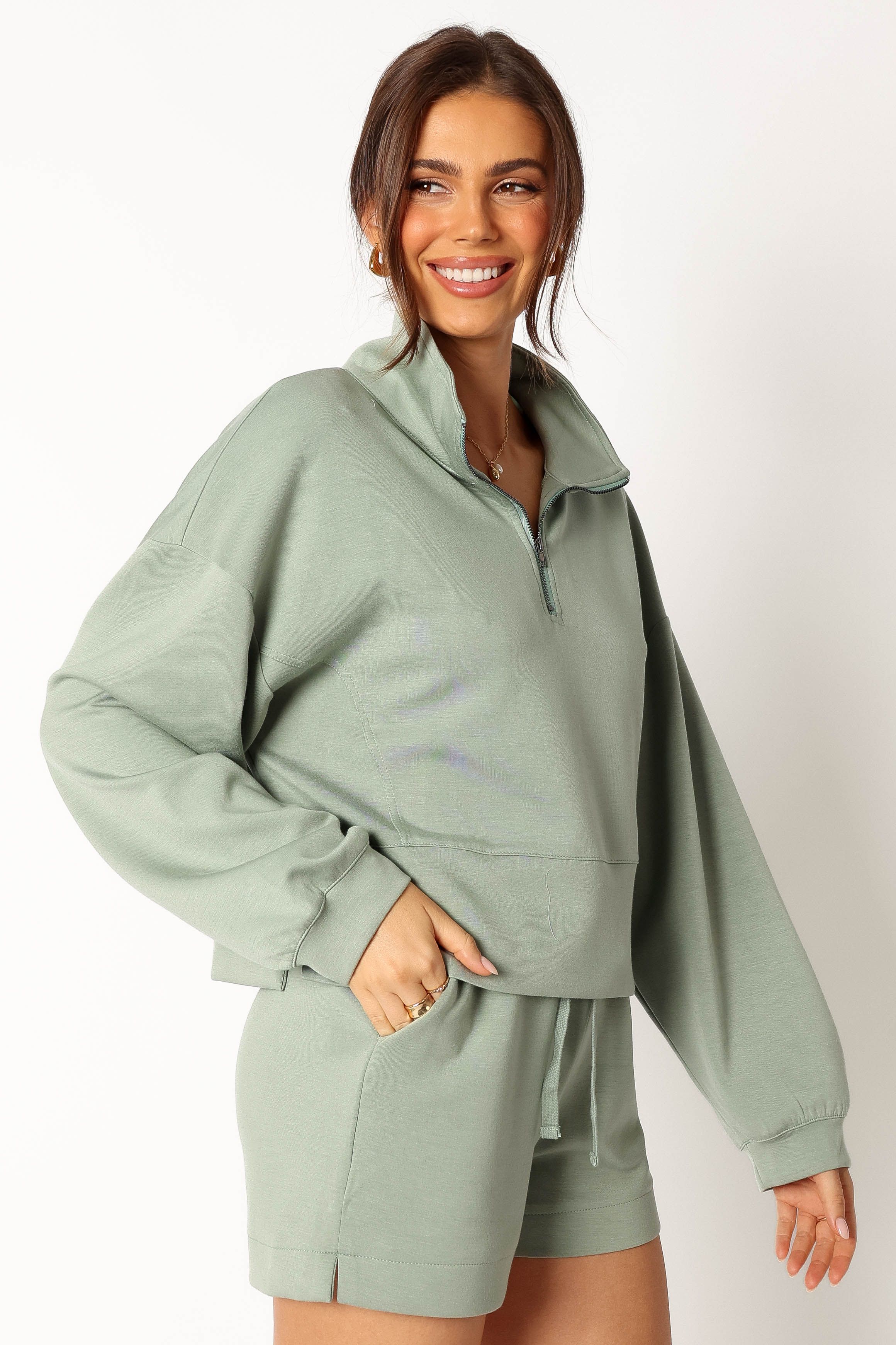 Paula Oversized Sweat Set - Dusty Sage sold by Petal & Pup product image thumbnail 4
