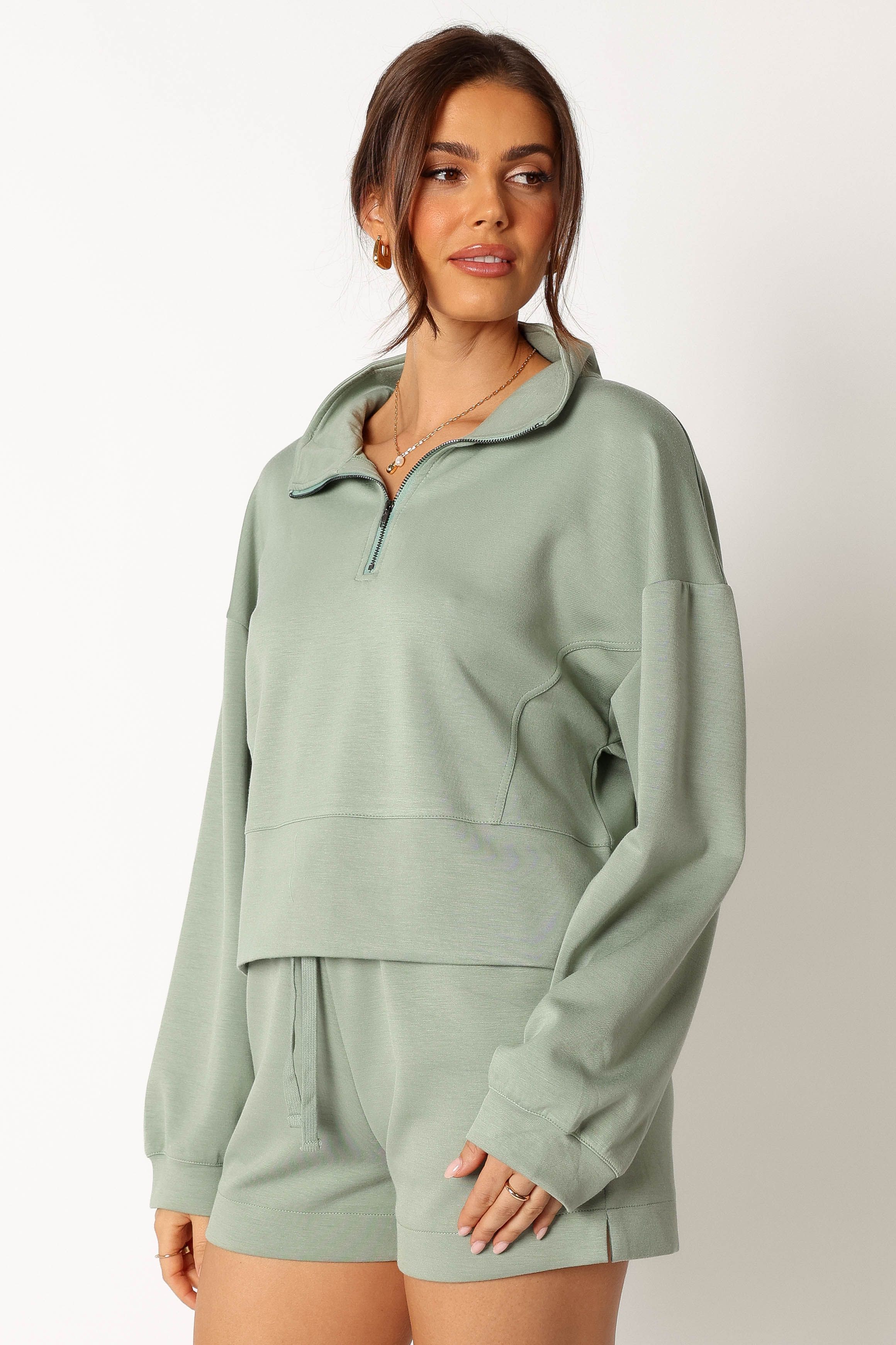 Paula Oversized Sweat Set - Dusty Sage sold by Petal & Pup product image thumbnail 5