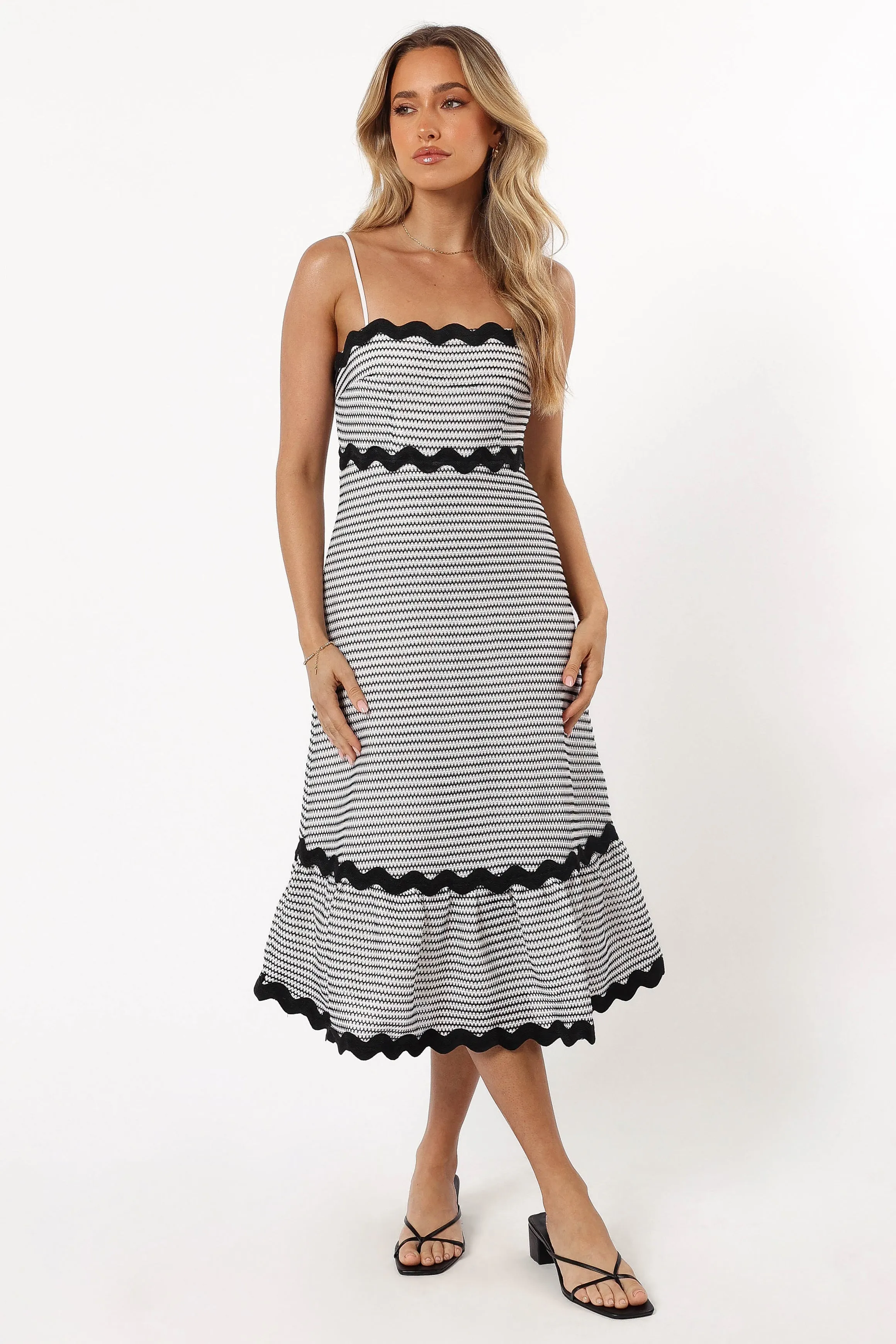 Savvy Midi Dress - Black/White sold by Petal & Pup product image thumbnail 3