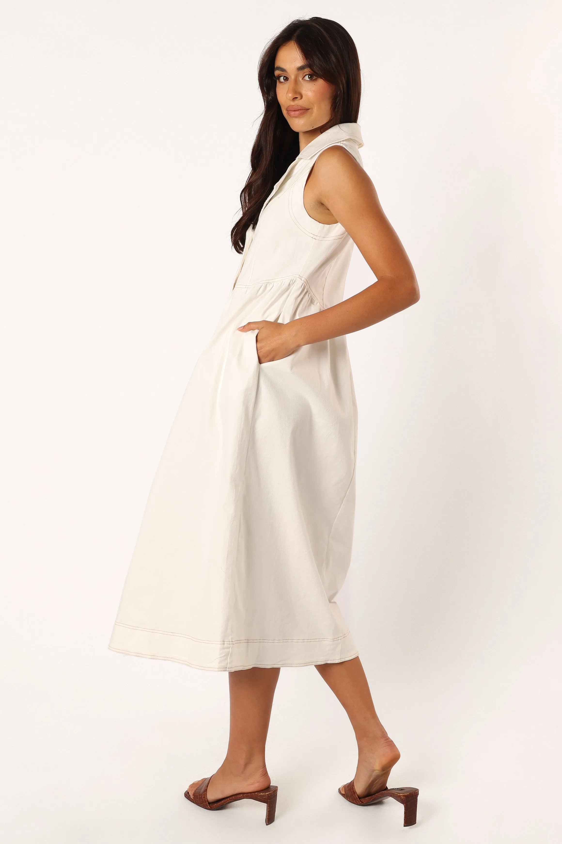 Umeko Midi Dress - White sold by Petal & Pup product image thumbnail 3
