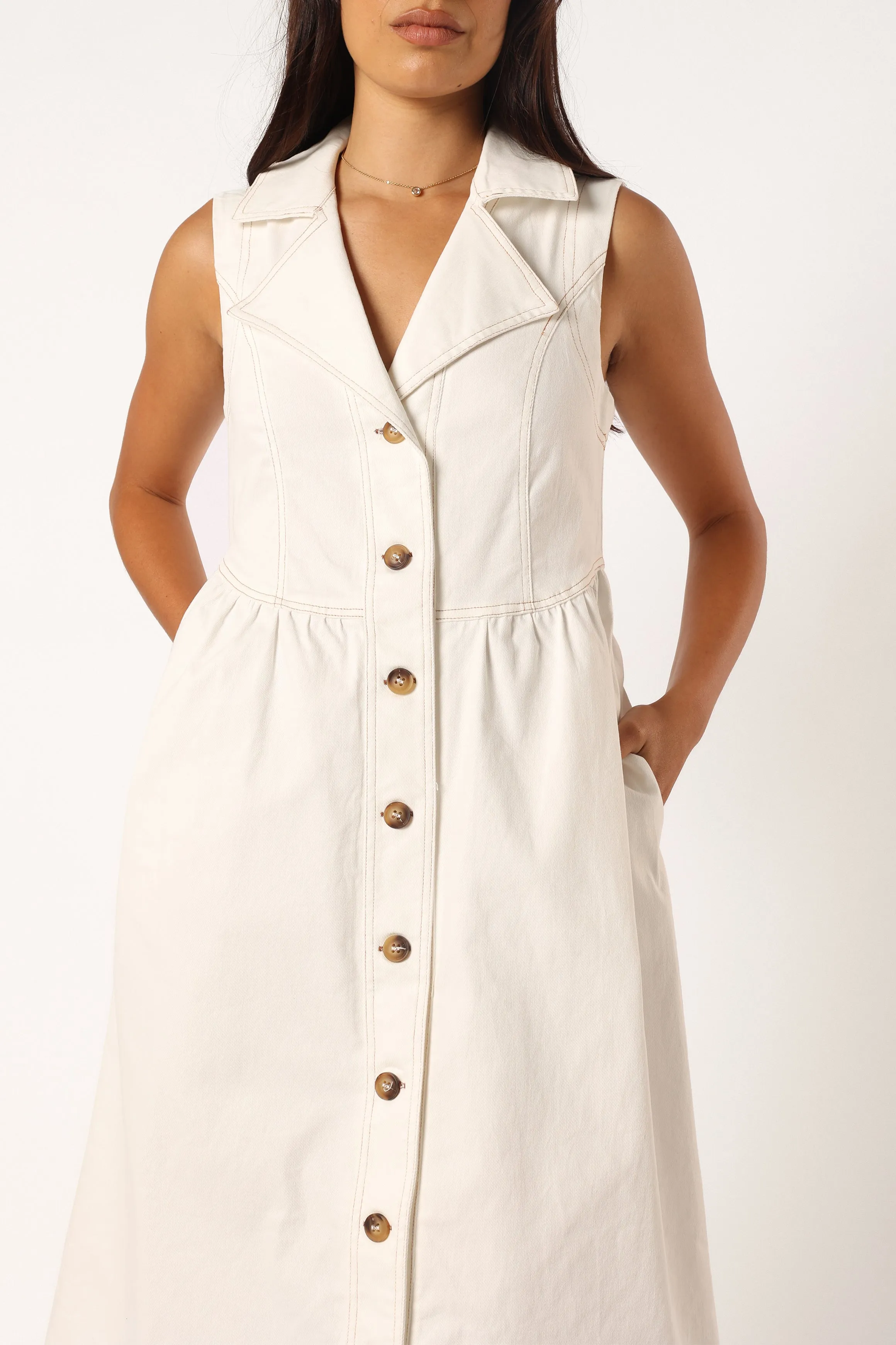 Umeko Midi Dress - White sold by Petal & Pup product image thumbnail 5