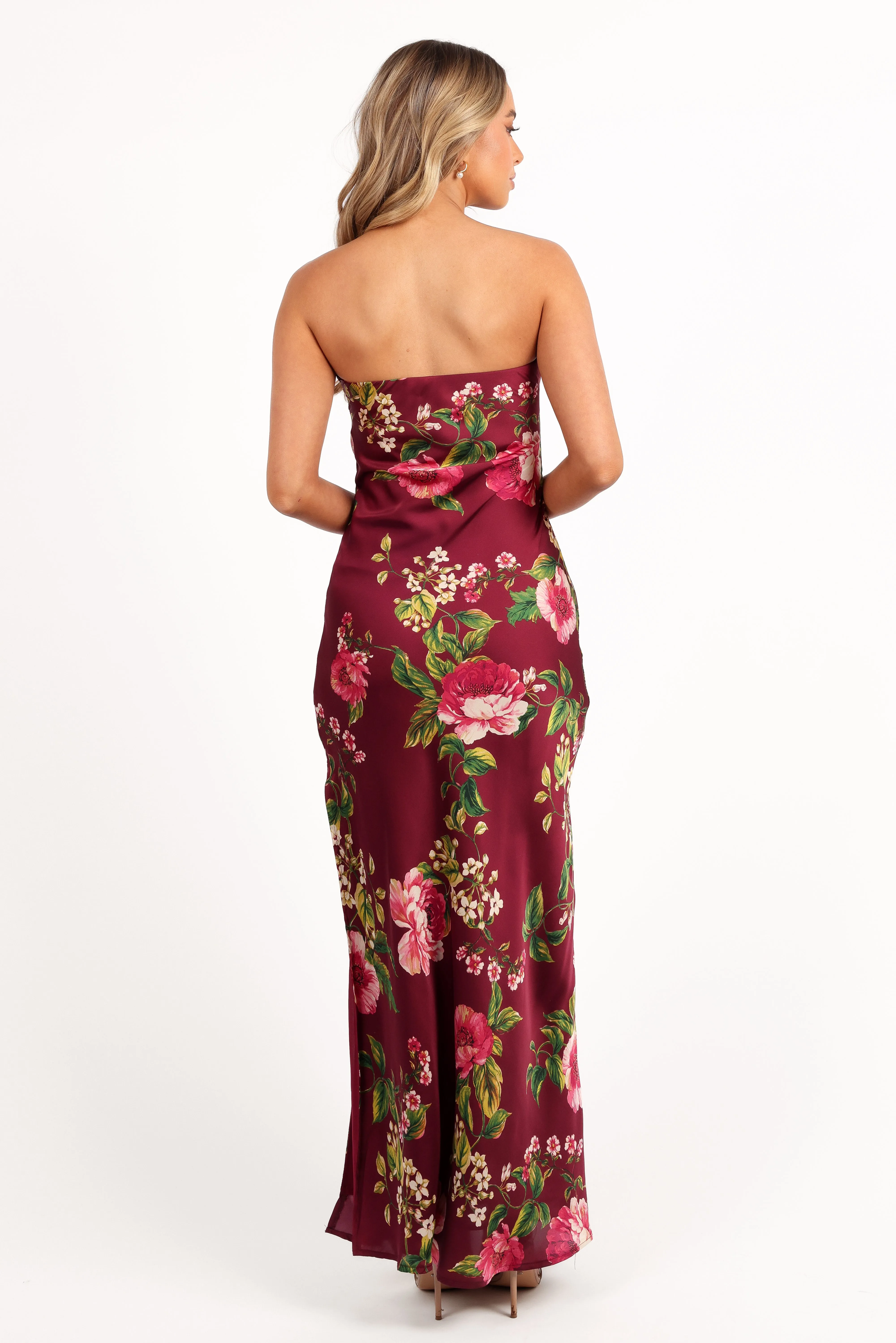 Bryden Maxi Strapless Dress - Burgundy Floral sold by Petal & Pup product image thumbnail 5