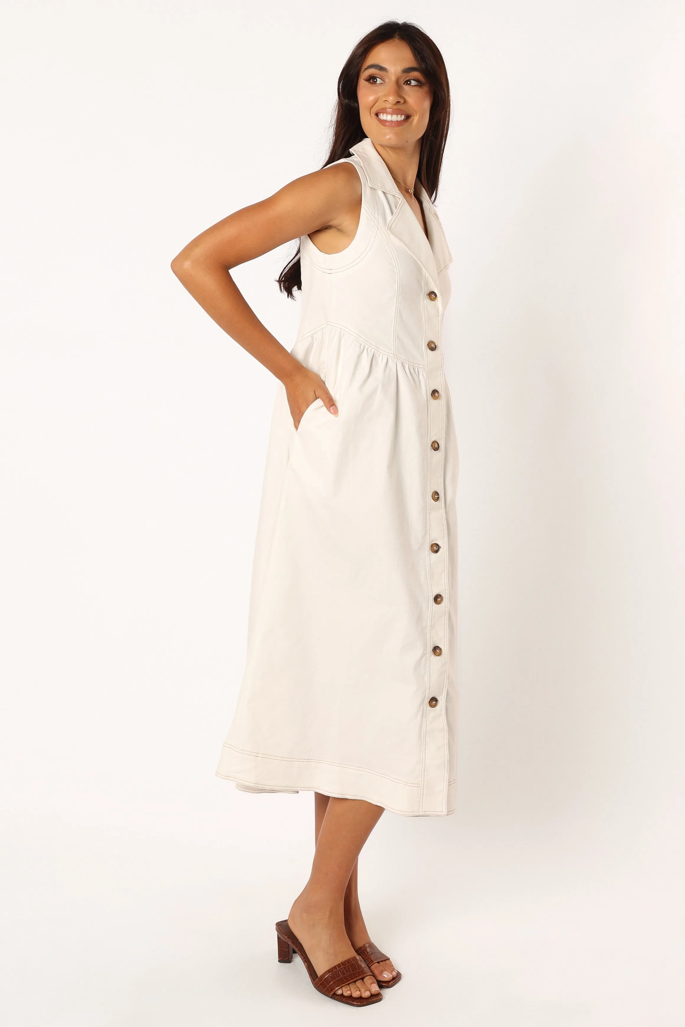 Umeko Midi Dress - White sold by Petal & Pup product image thumbnail 4