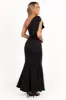 Charmed One Shoulder Midi Dress - Black sold by Petal & Pup