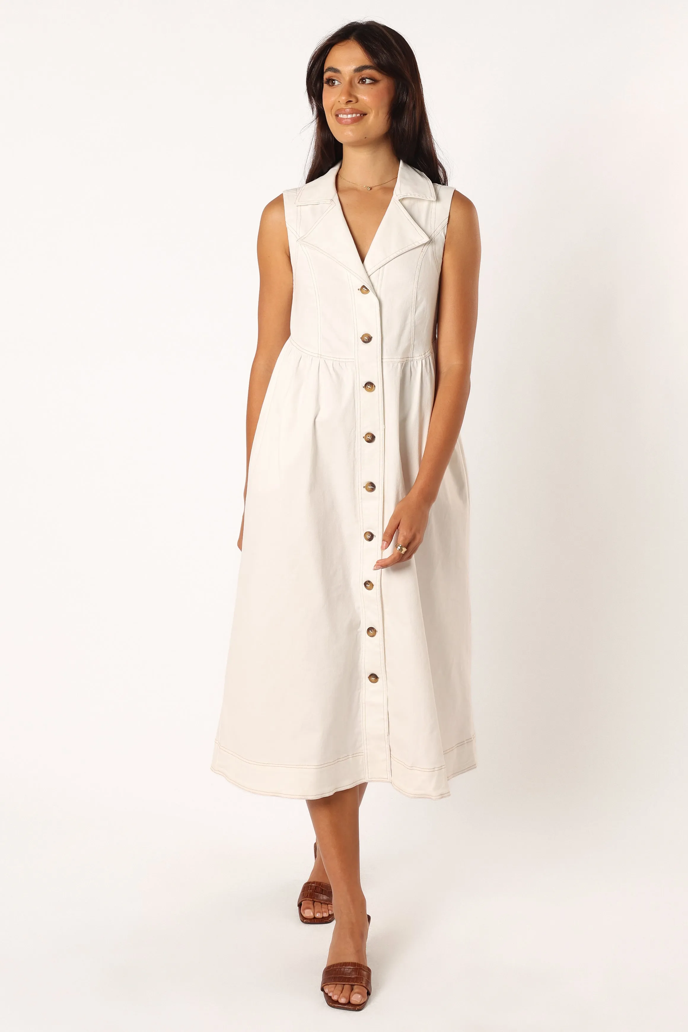 Umeko Midi Dress - White sold by Petal & Pup product image thumbnail 2