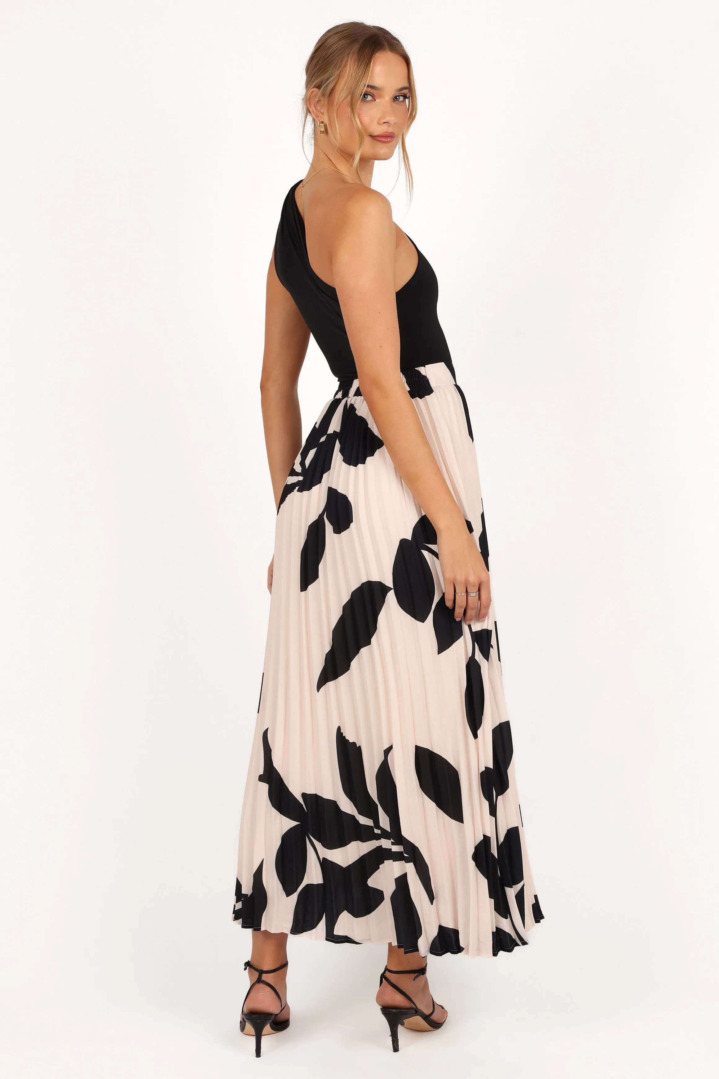 Aurora Pleated Maxi Skirt - Cream Black Floral sold by Petal & Pup product image thumbnail 5