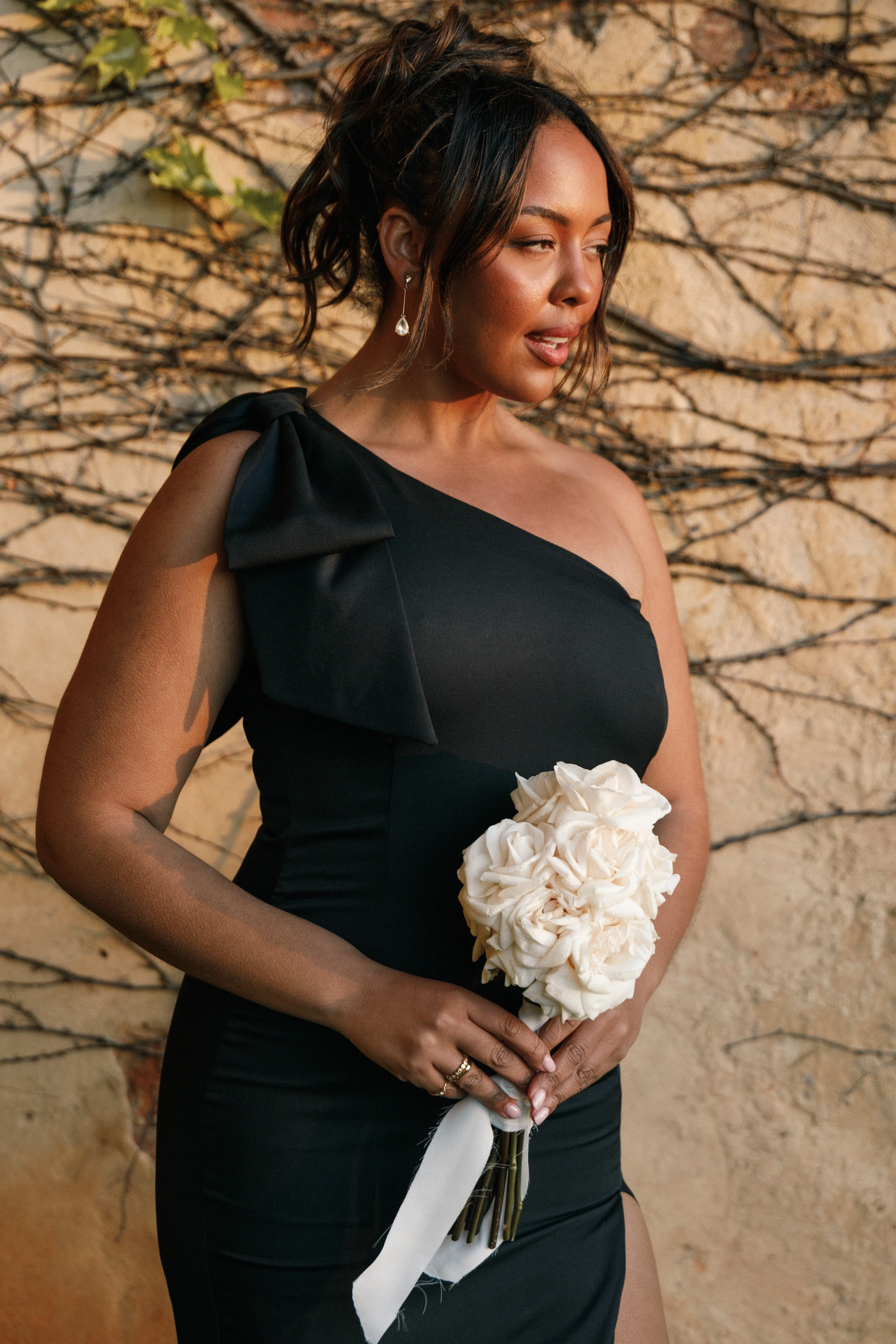 Charmed One Shoulder Midi Dress - Black sold by Petal & Pup product image thumbnail 2