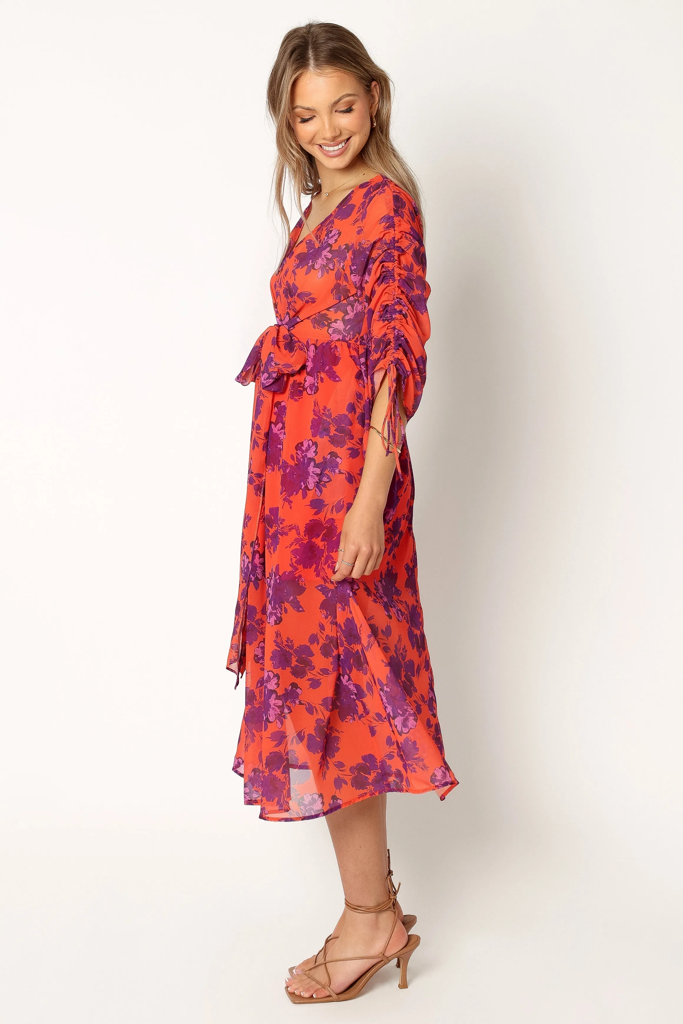 Hallie Midi Floral Dress - Red Wine sold by Petal & Pup product image thumbnail 5