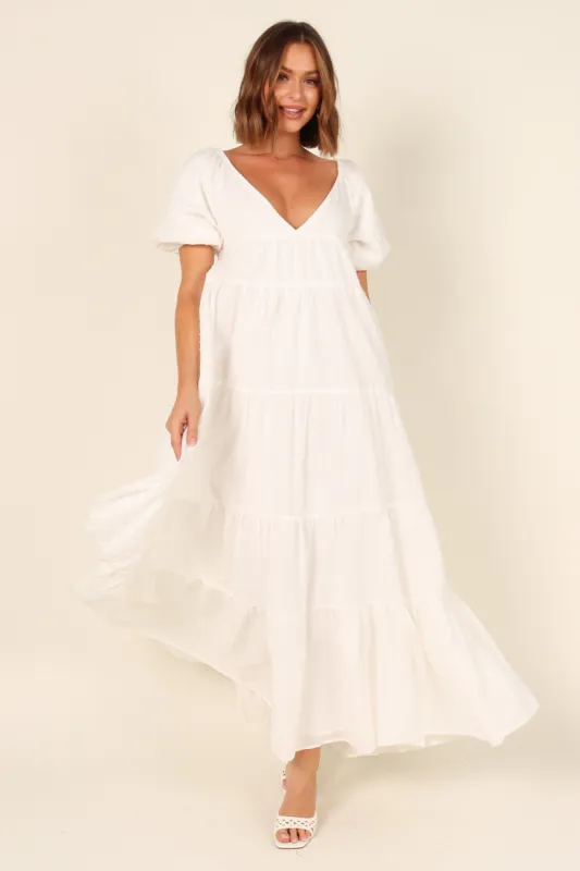 Harper Dress - White Spot sold by Petal & Pup