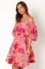 Faye Off Shoulder Mini Dress - Pink Floral sold by Petal & Pup