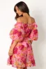 Faye Off Shoulder Mini Dress - Pink Floral sold by Petal & Pup