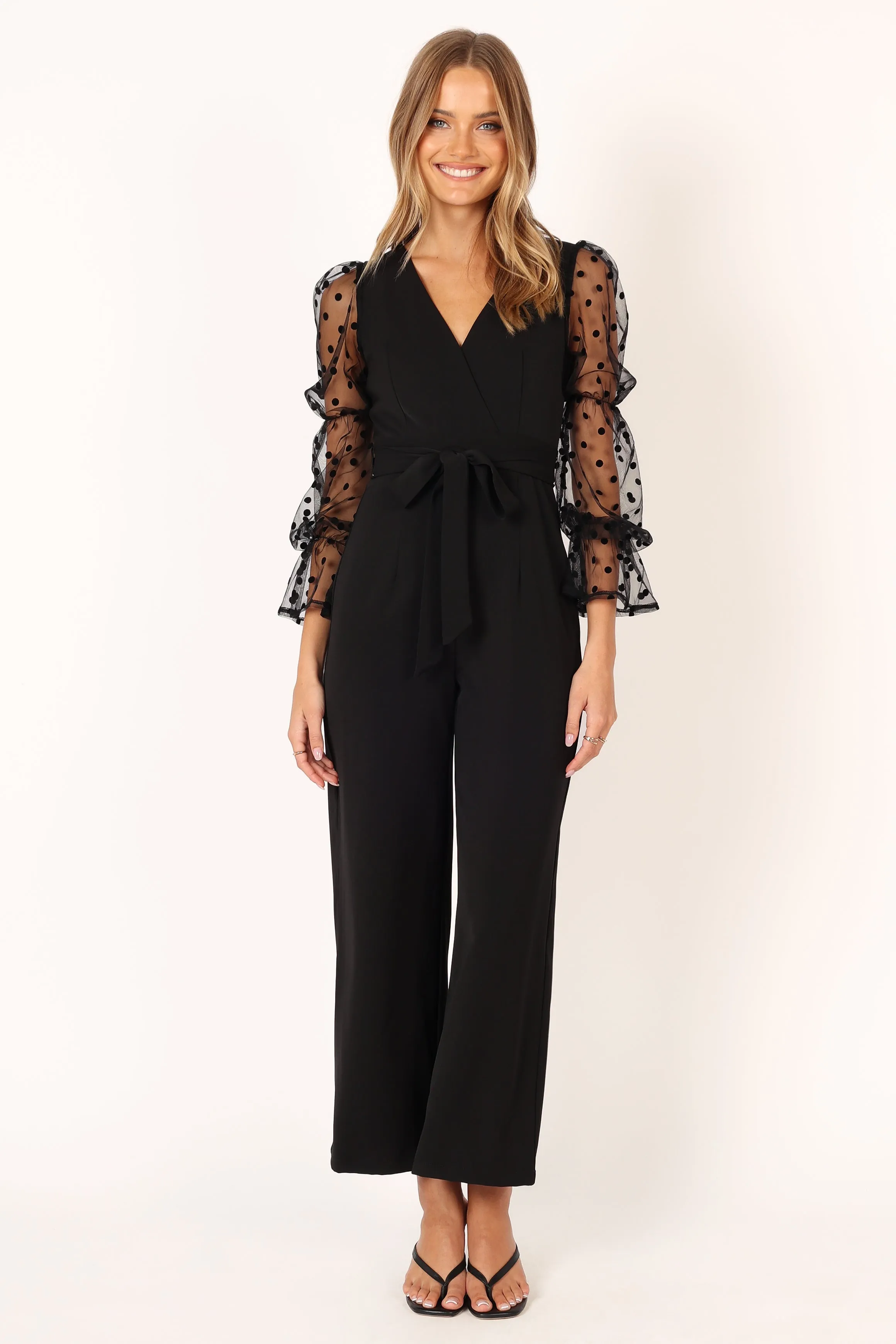 Tamika Mesh Sleeve Jumpsuit - Black sold by Petal & Pup product image thumbnail 3