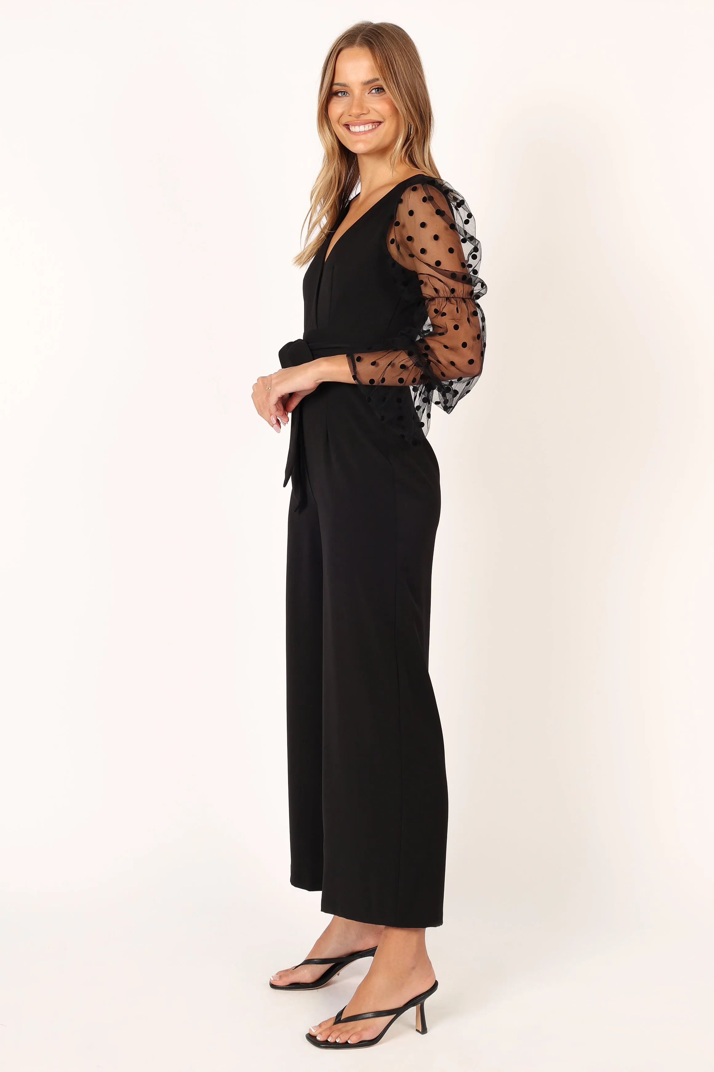 Tamika Mesh Sleeve Jumpsuit - Black sold by Petal & Pup product image thumbnail 4