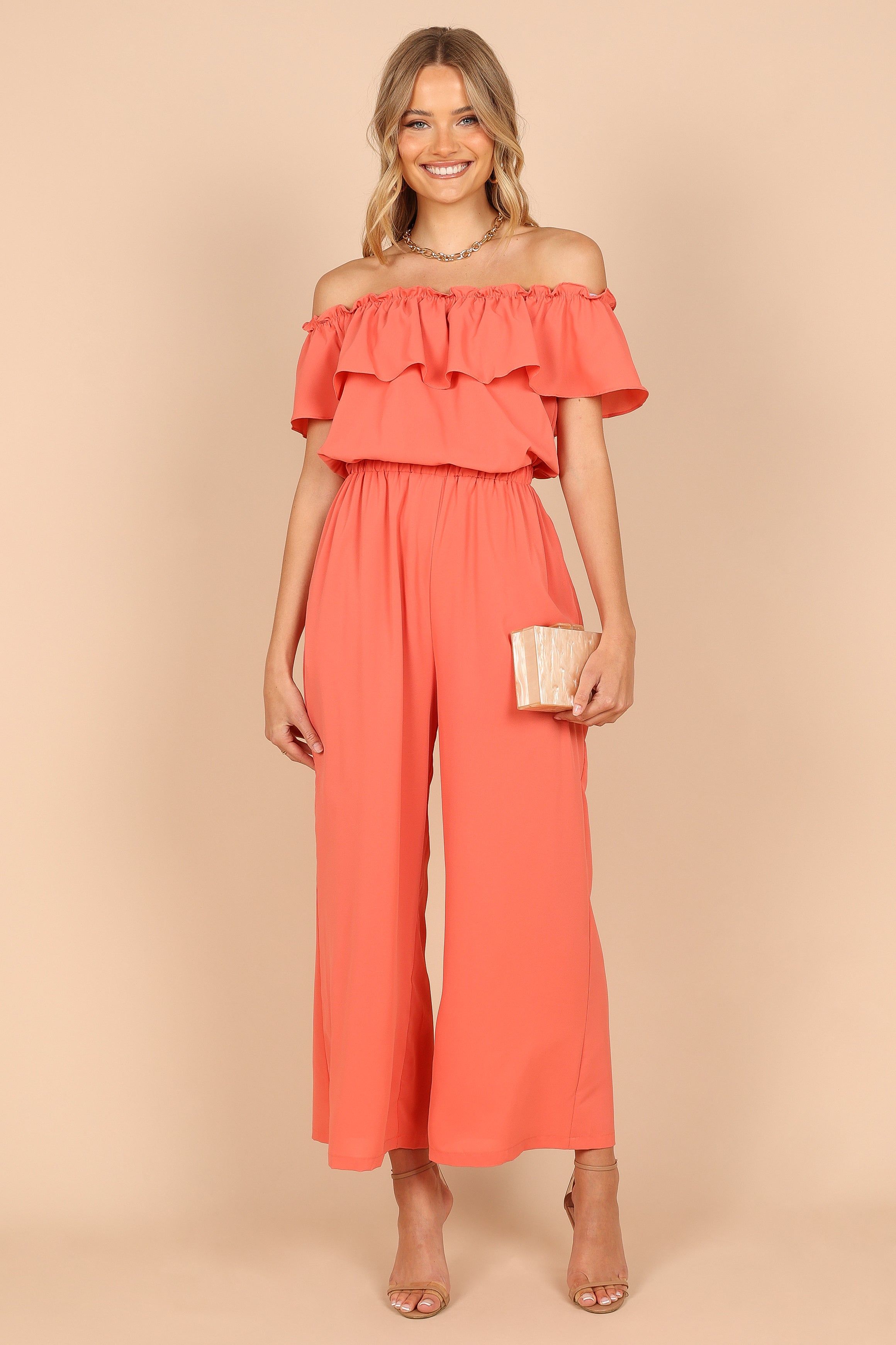 Sessi Jumpsuit - Coral sold by Petal & Pup
