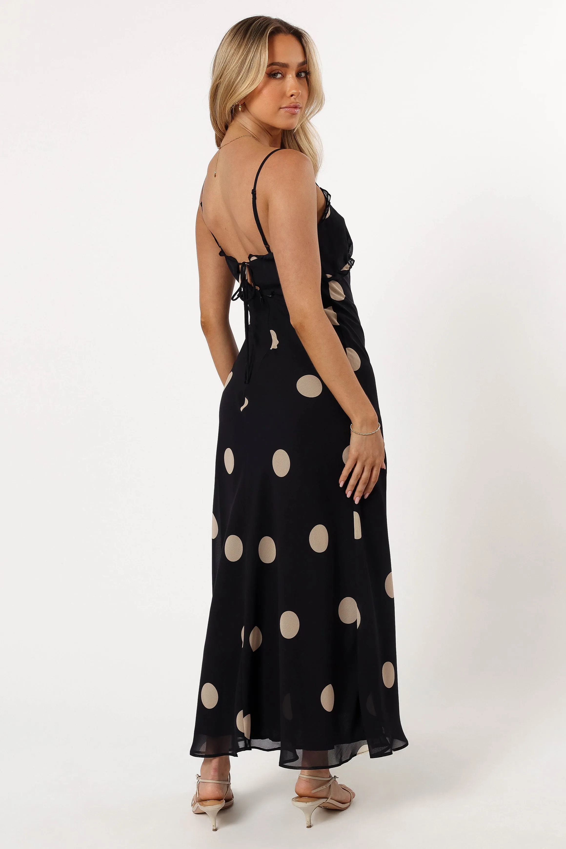 Ollie Midi Polka Dot Dress - Black/Cream sold by Petal & Pup product image thumbnail 3