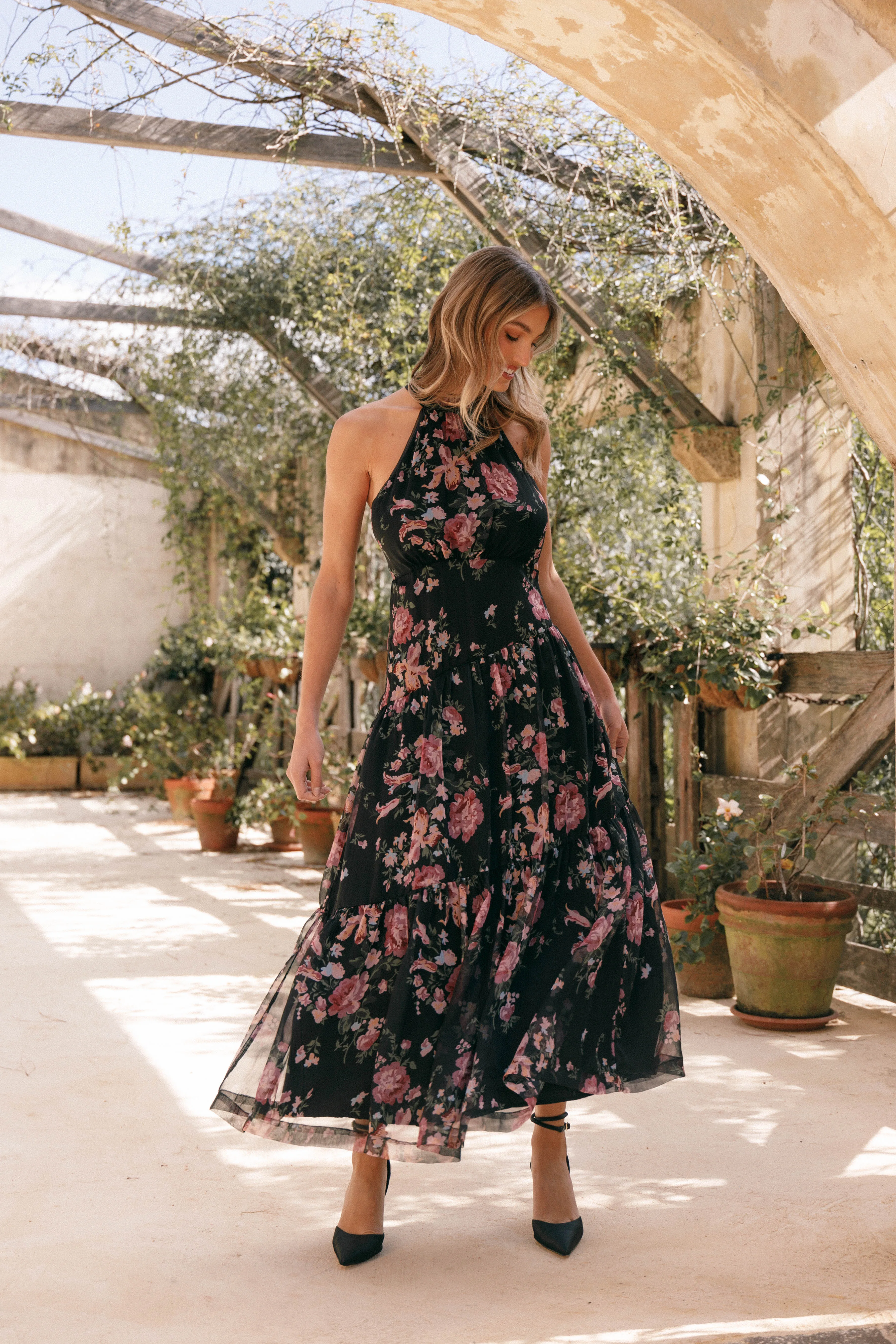 Eden Maxi Dress - Black Floral sold by Petal & Pup