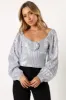 Nyra Rose Detail Top - Silver sold by Petal & Pup