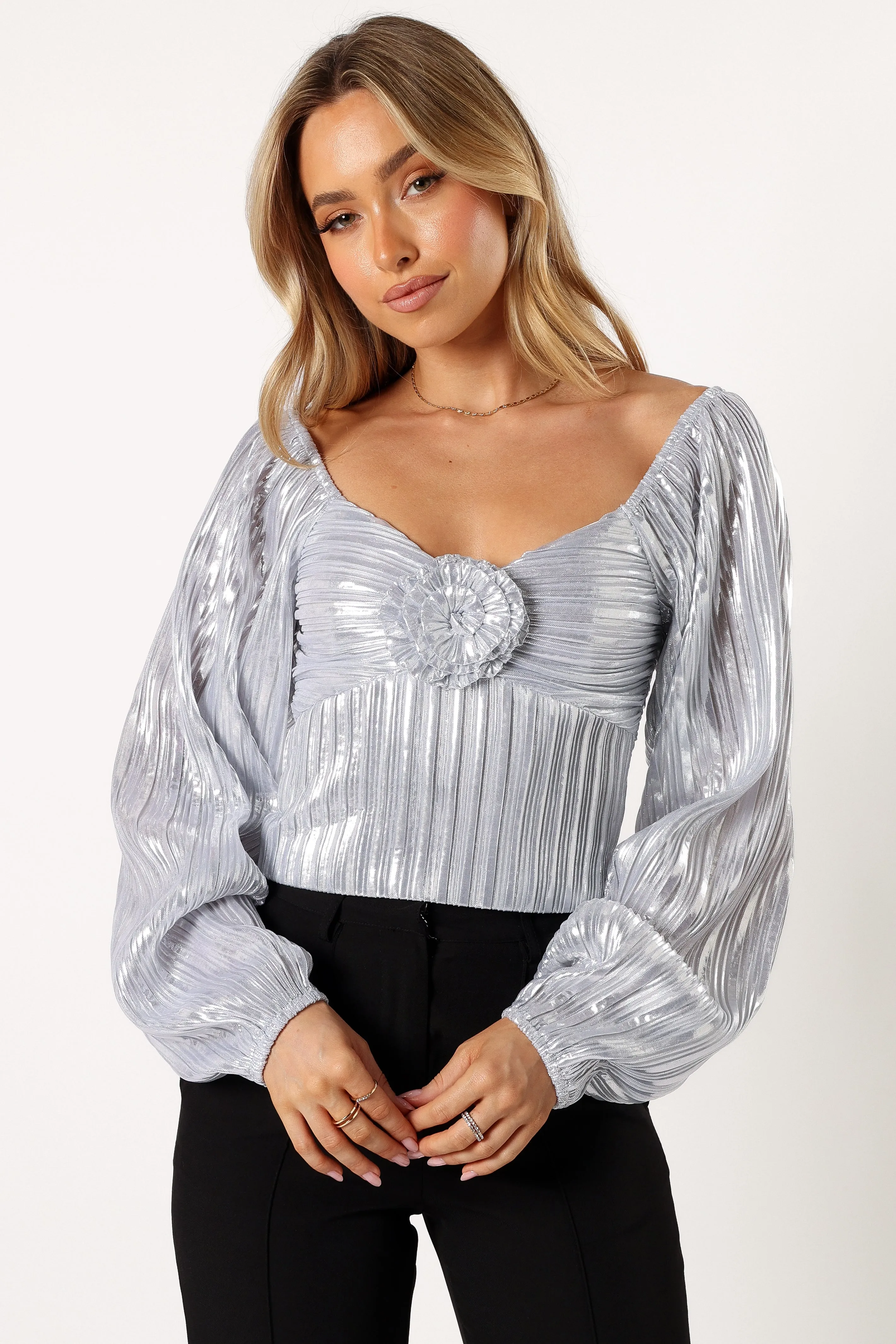 Nyra Rose Detail Top - Silver sold by Petal & Pup product image thumbnail 2