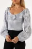 Nyra Rose Detail Top - Silver sold by Petal & Pup