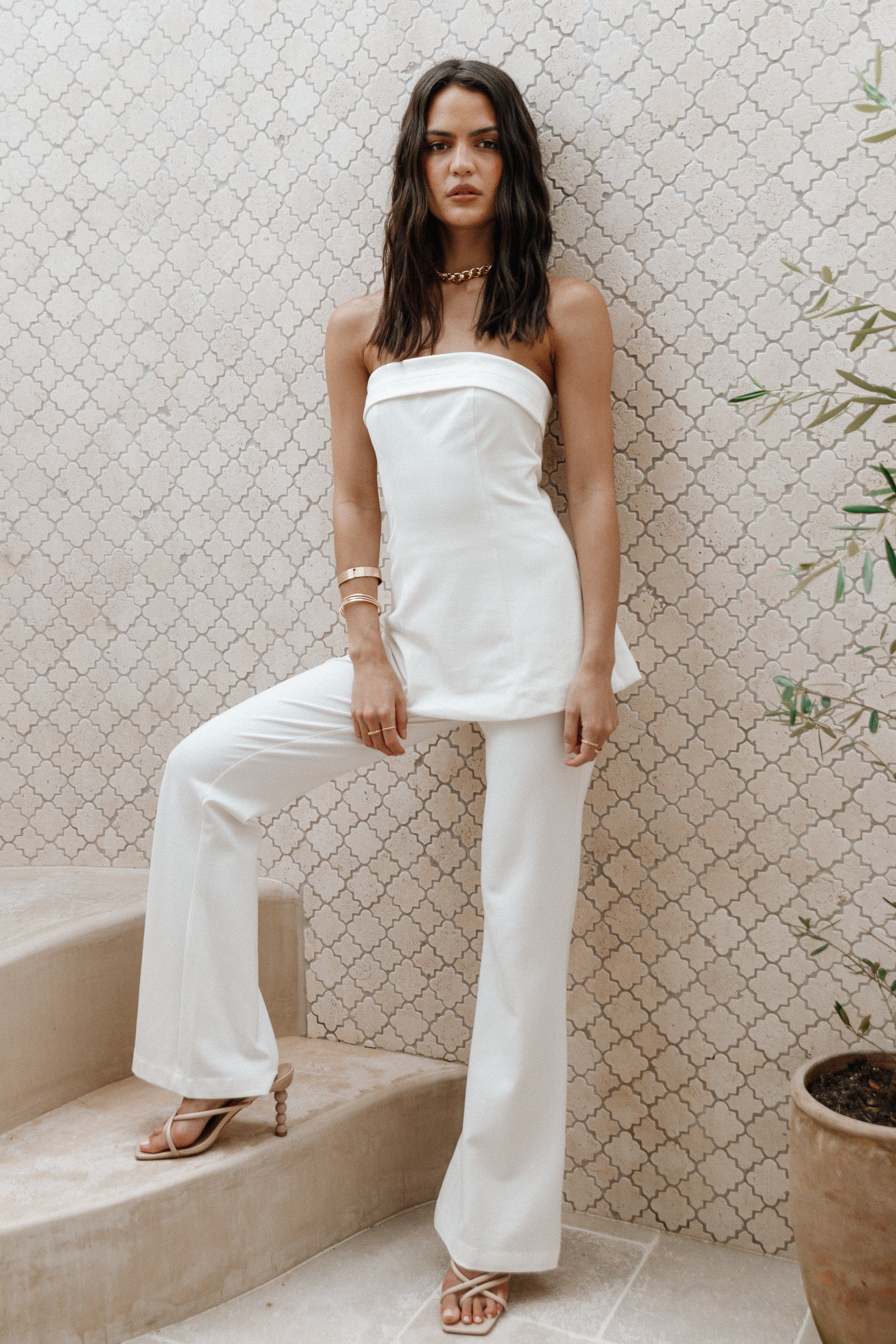 Pedro Pant - White sold by Petal & Pup