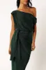 Santiago Off Shoulder Midi Dress - Emerald sold by Petal & Pup
