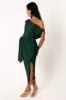 Santiago Off Shoulder Midi Dress - Emerald sold by Petal & Pup