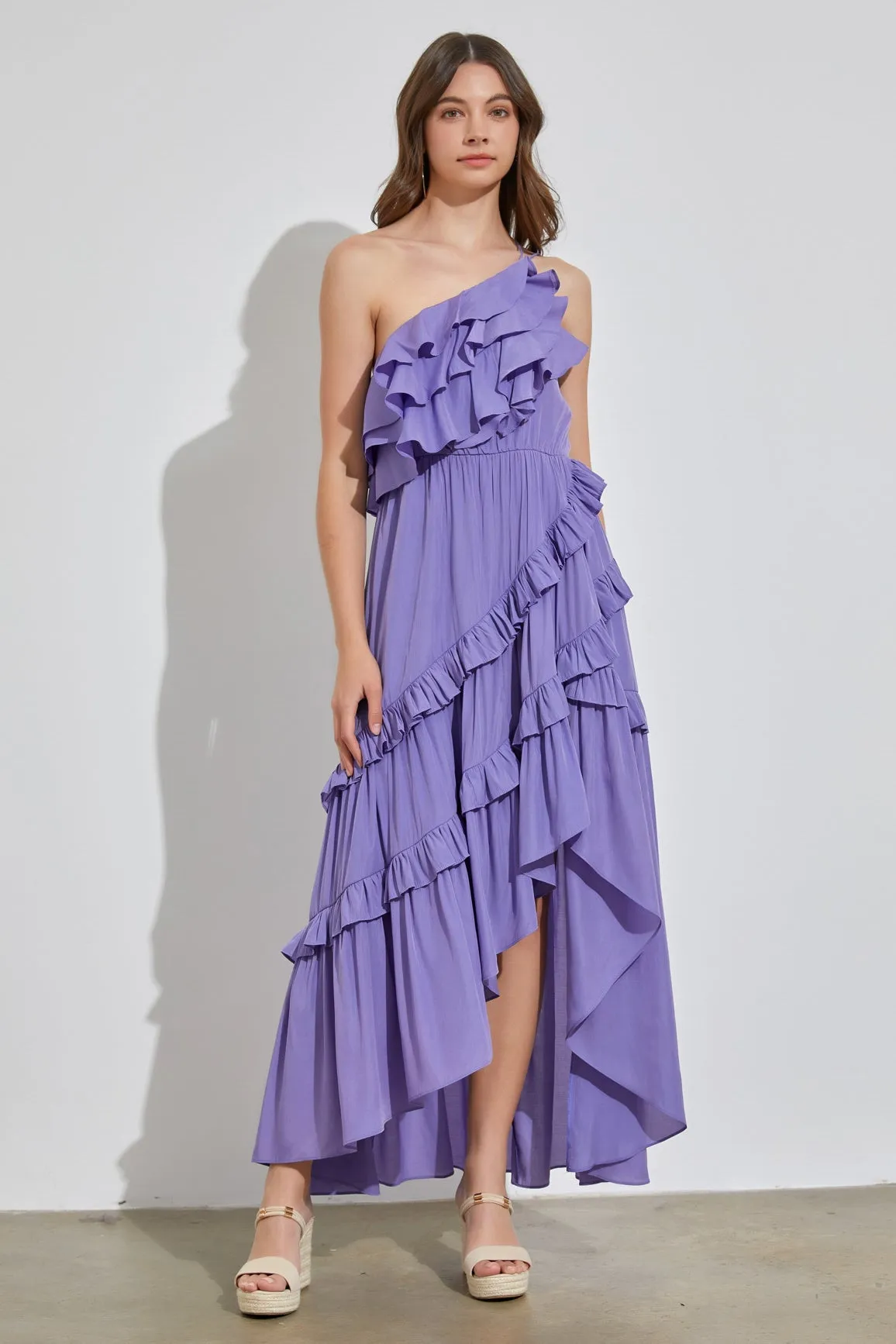 Fiorda One Shoulder Midi Dress - Lilac sold by Petal & Pup