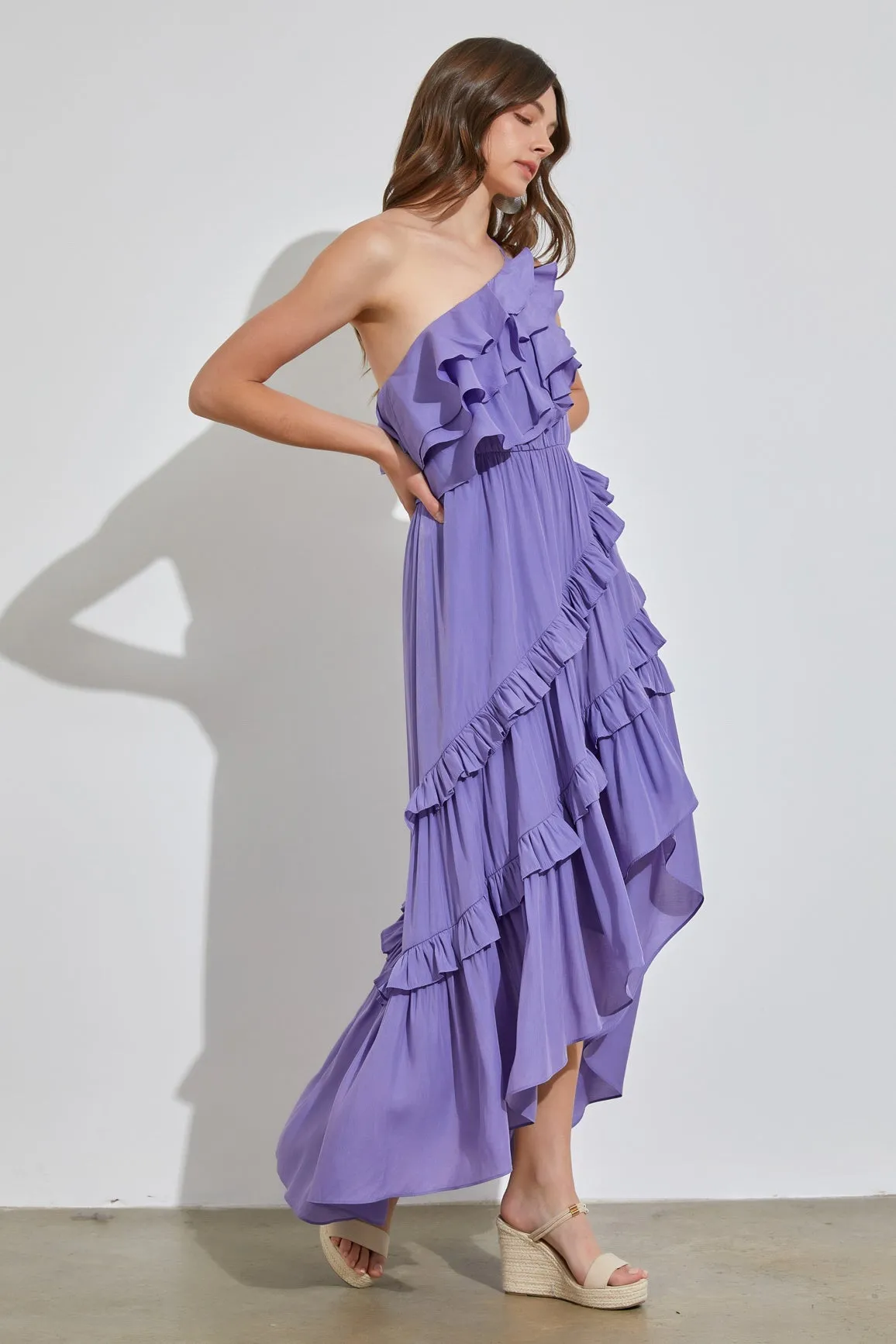 Fiorda One Shoulder Midi Dress - Lilac sold by Petal & Pup product image thumbnail 4