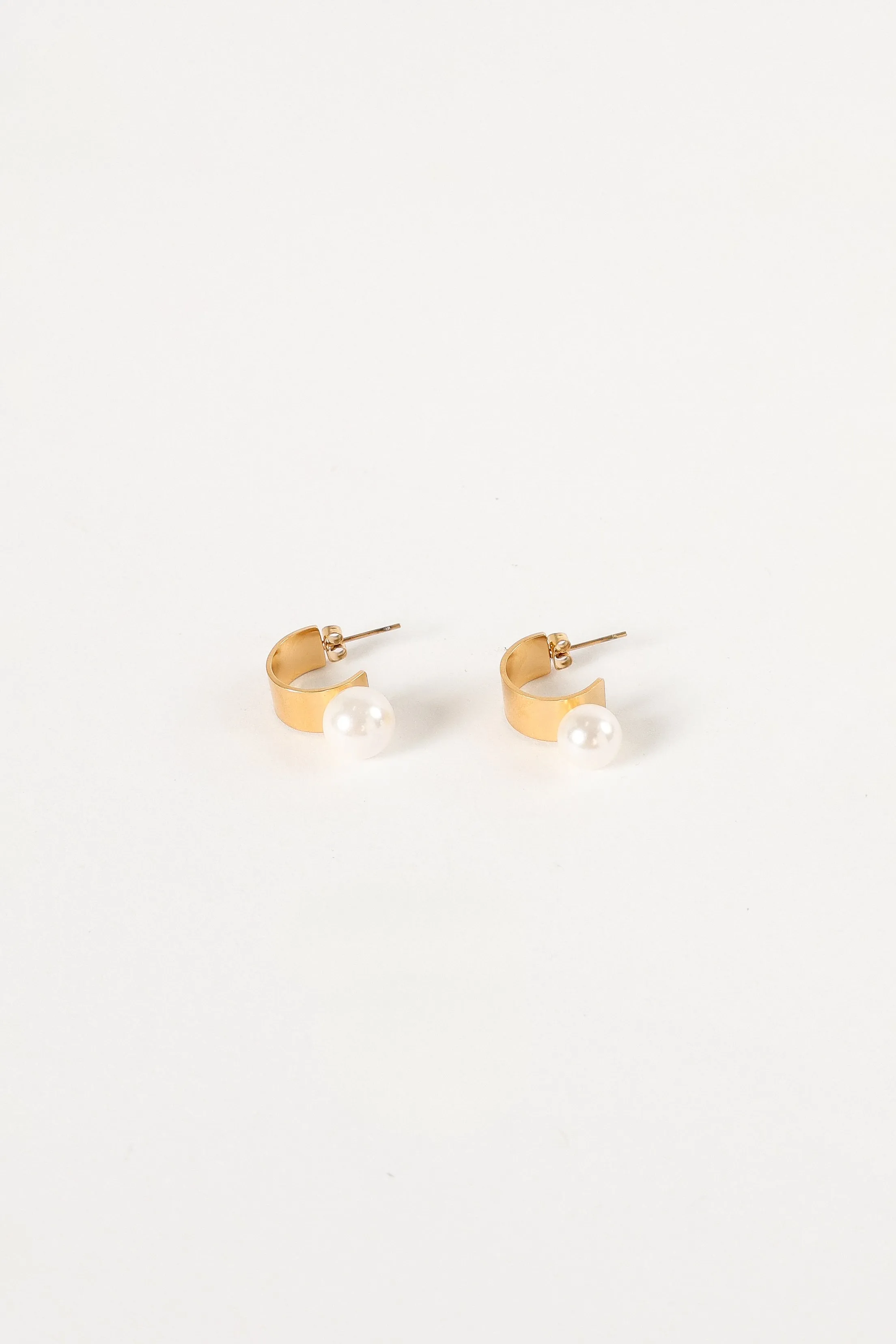 Callie Pearl Hoop Earrings - Gold sold by Petal & Pup
