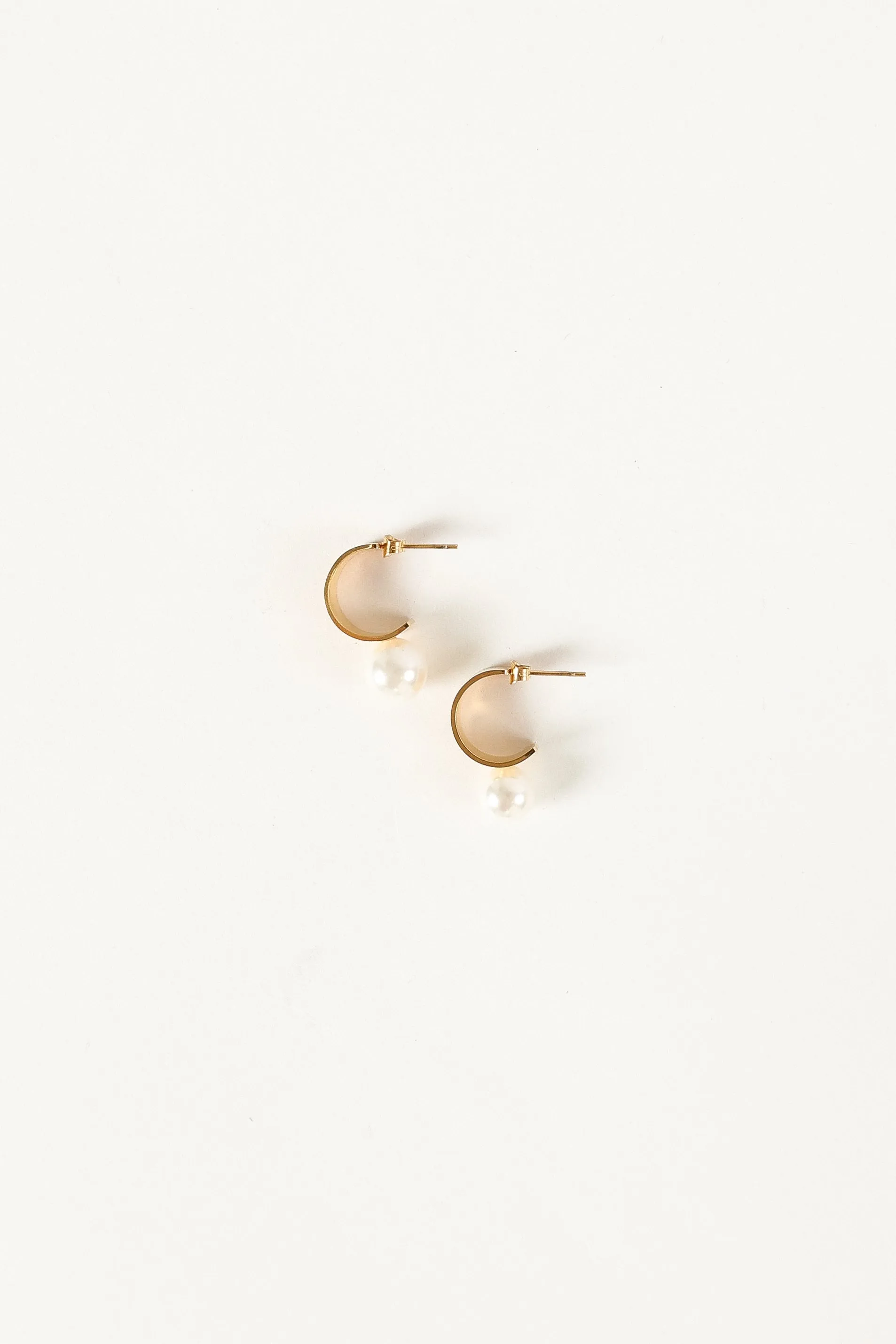 Callie Pearl Hoop Earrings - Gold sold by Petal & Pup product image thumbnail 3