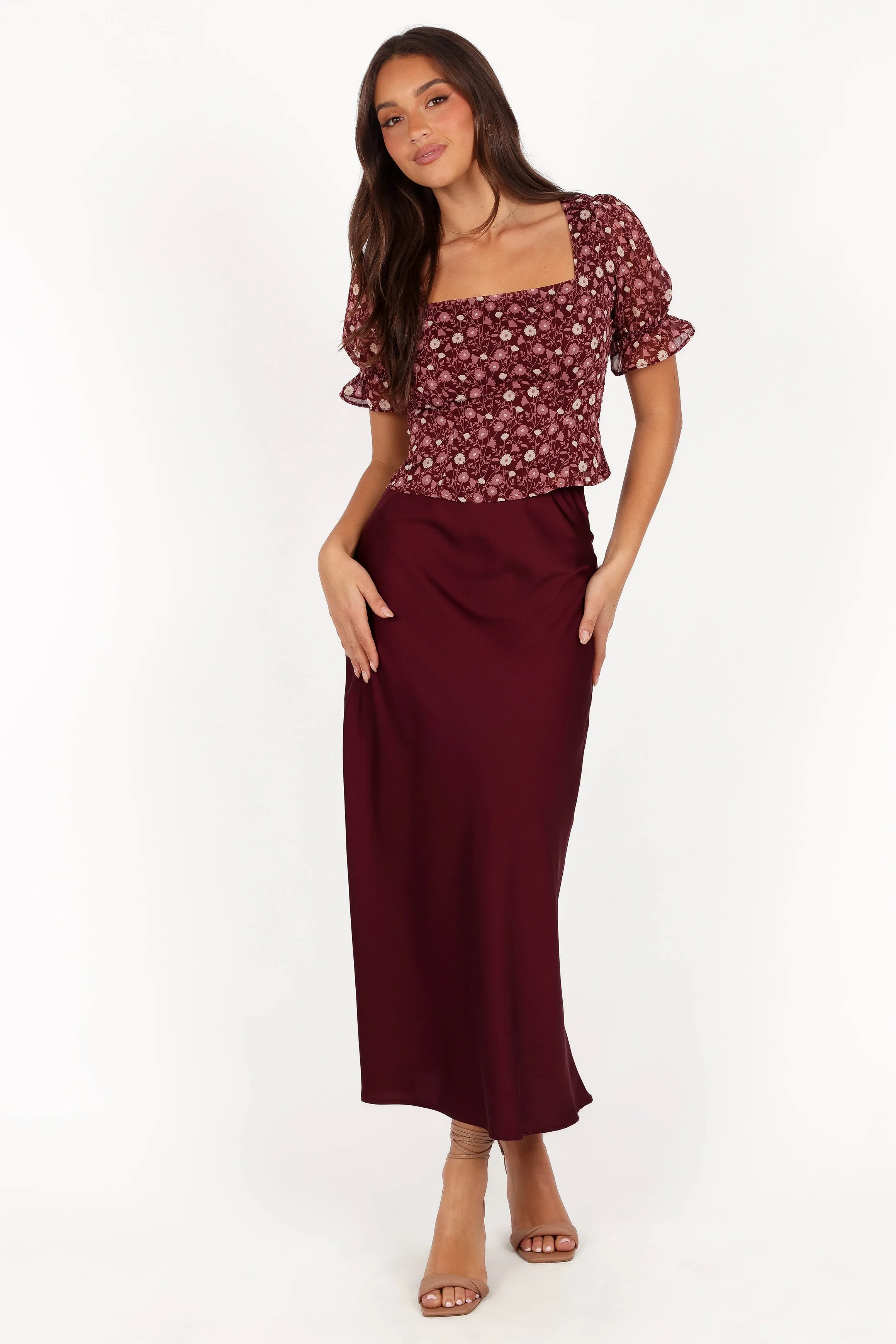 Lucie Top - Burgundy Multi sold by Petal & Pup product image thumbnail 4