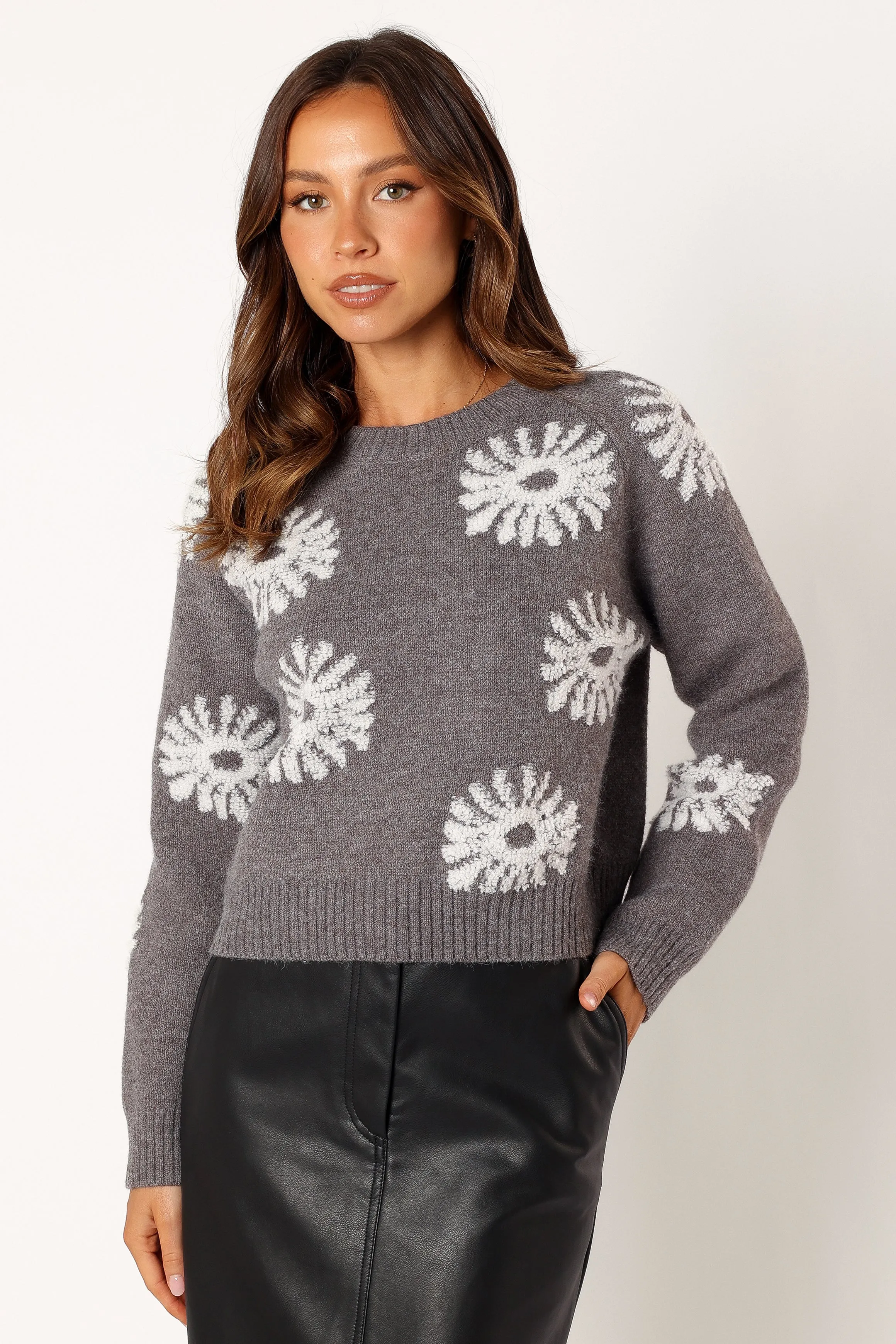 Chandler Knit Sweater - Grey White sold by Petal & Pup product image thumbnail 2