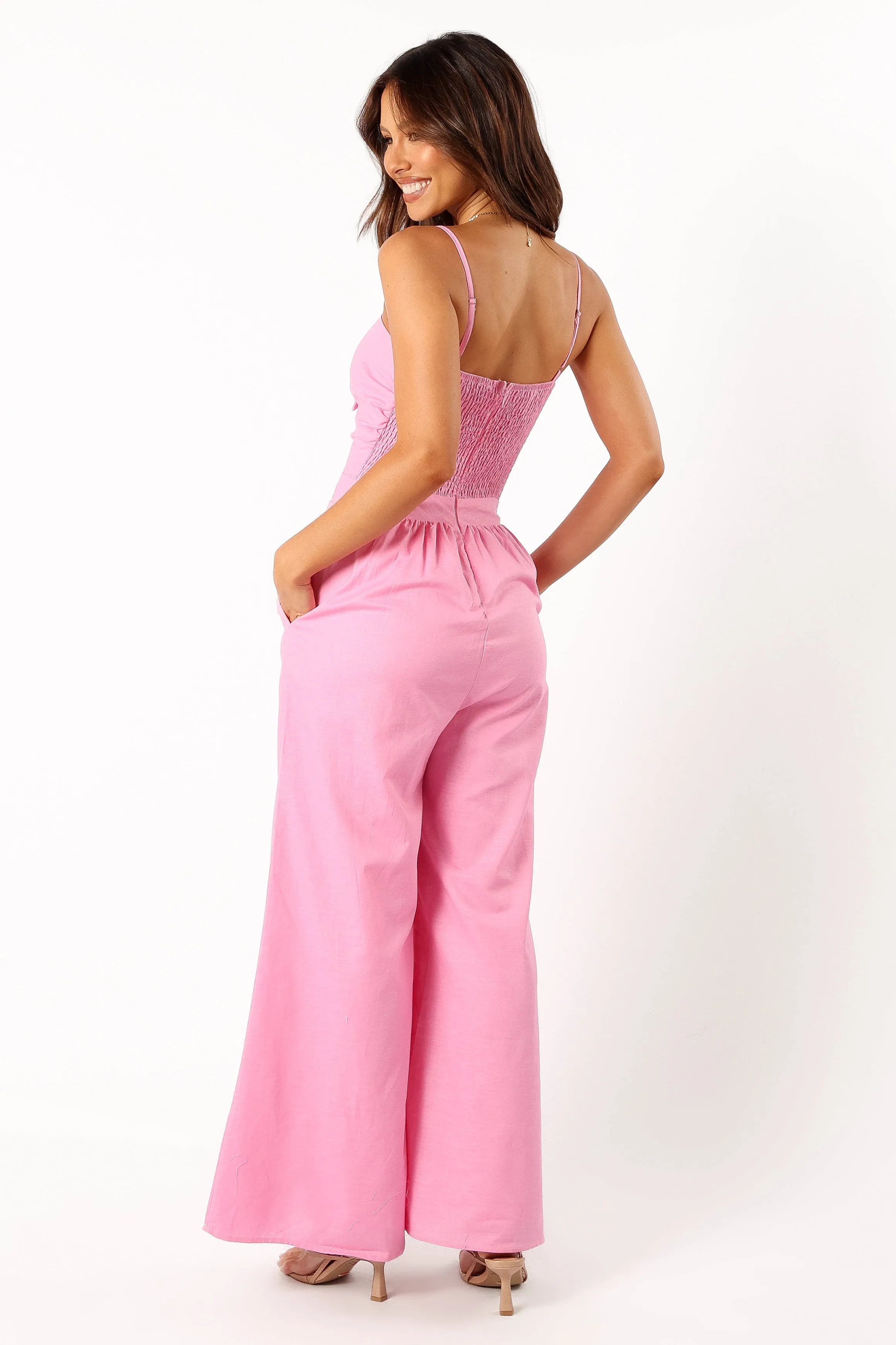 Christina Linen Jumpsuit - Pink sold by Petal & Pup product image thumbnail 4