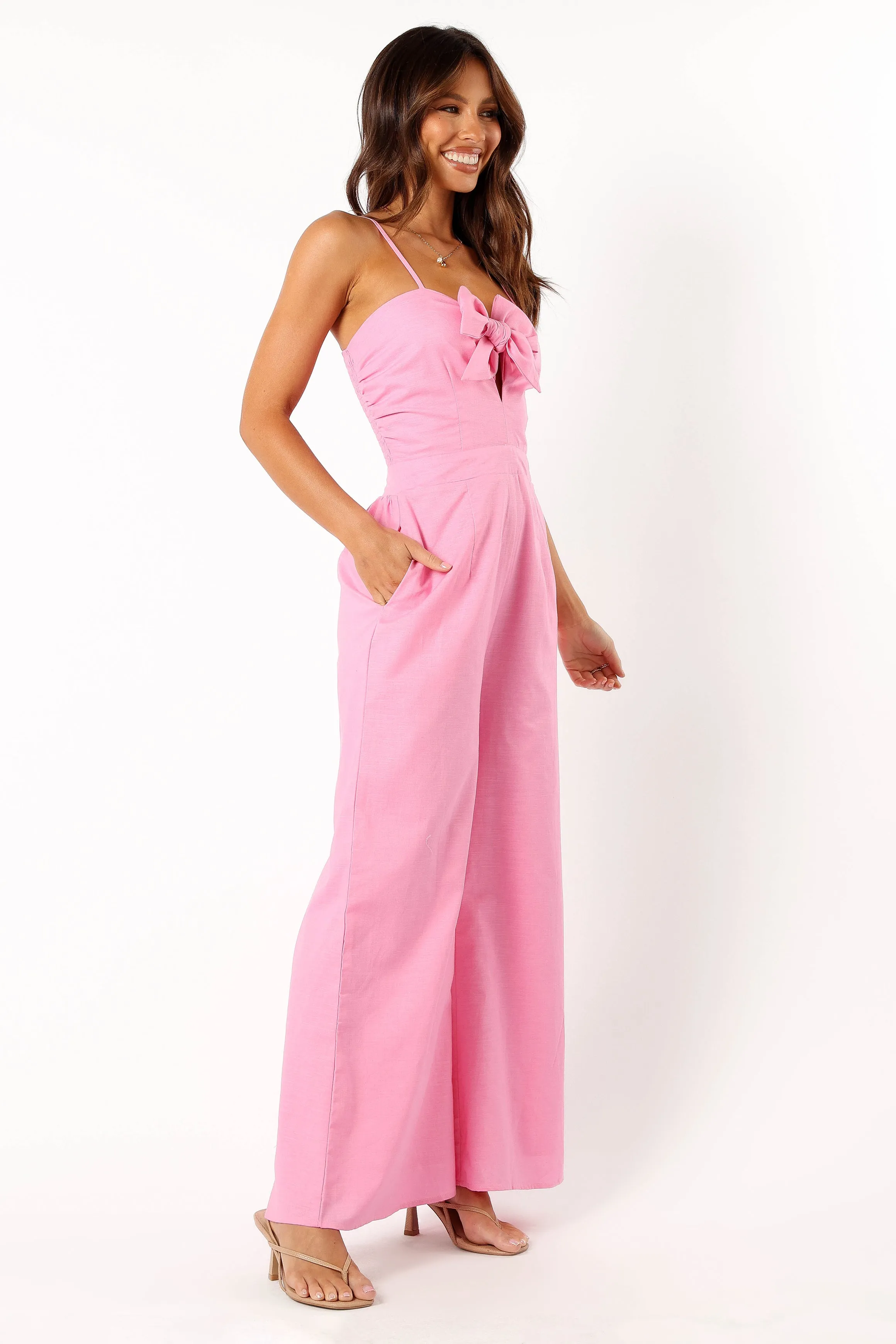 Christina Linen Jumpsuit - Pink sold by Petal & Pup product image thumbnail 5